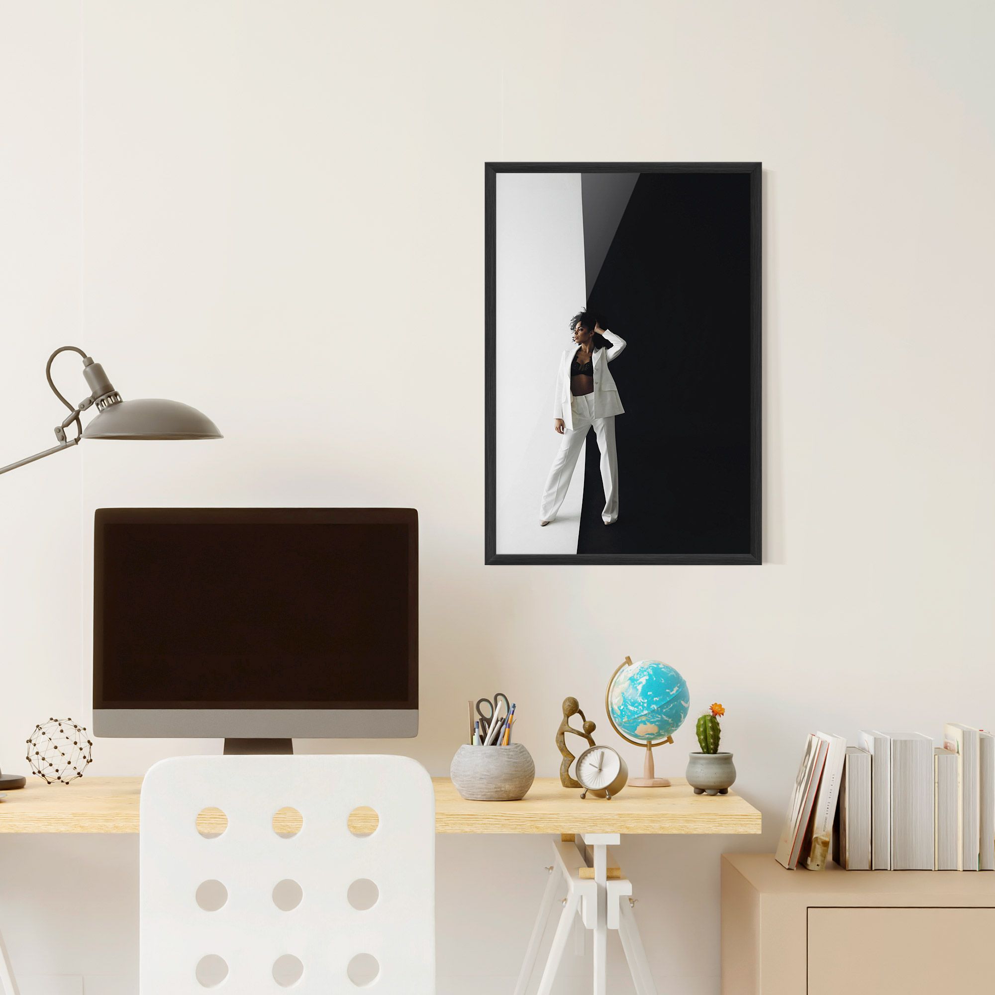 African Girl White Outfit mockup 6