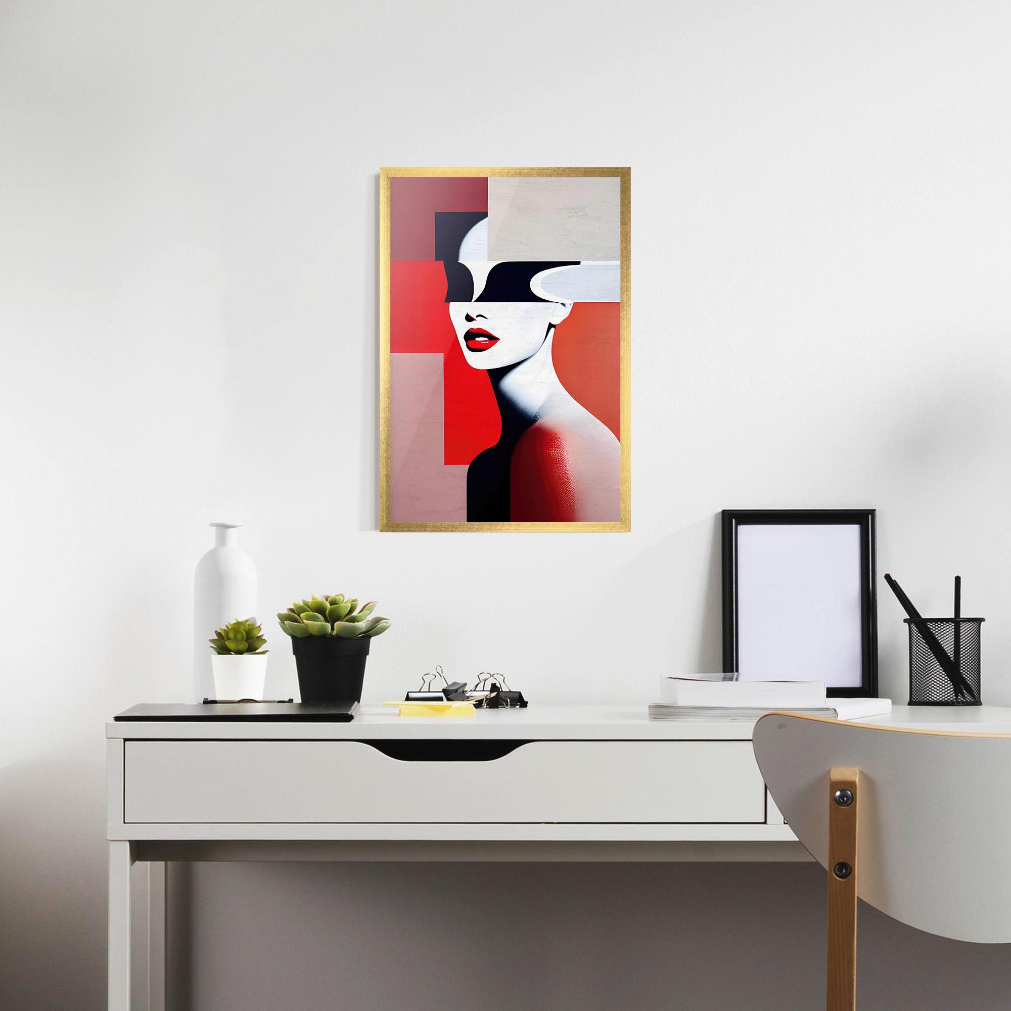 Рамкиран постер Interesting Woman Art mockup 7