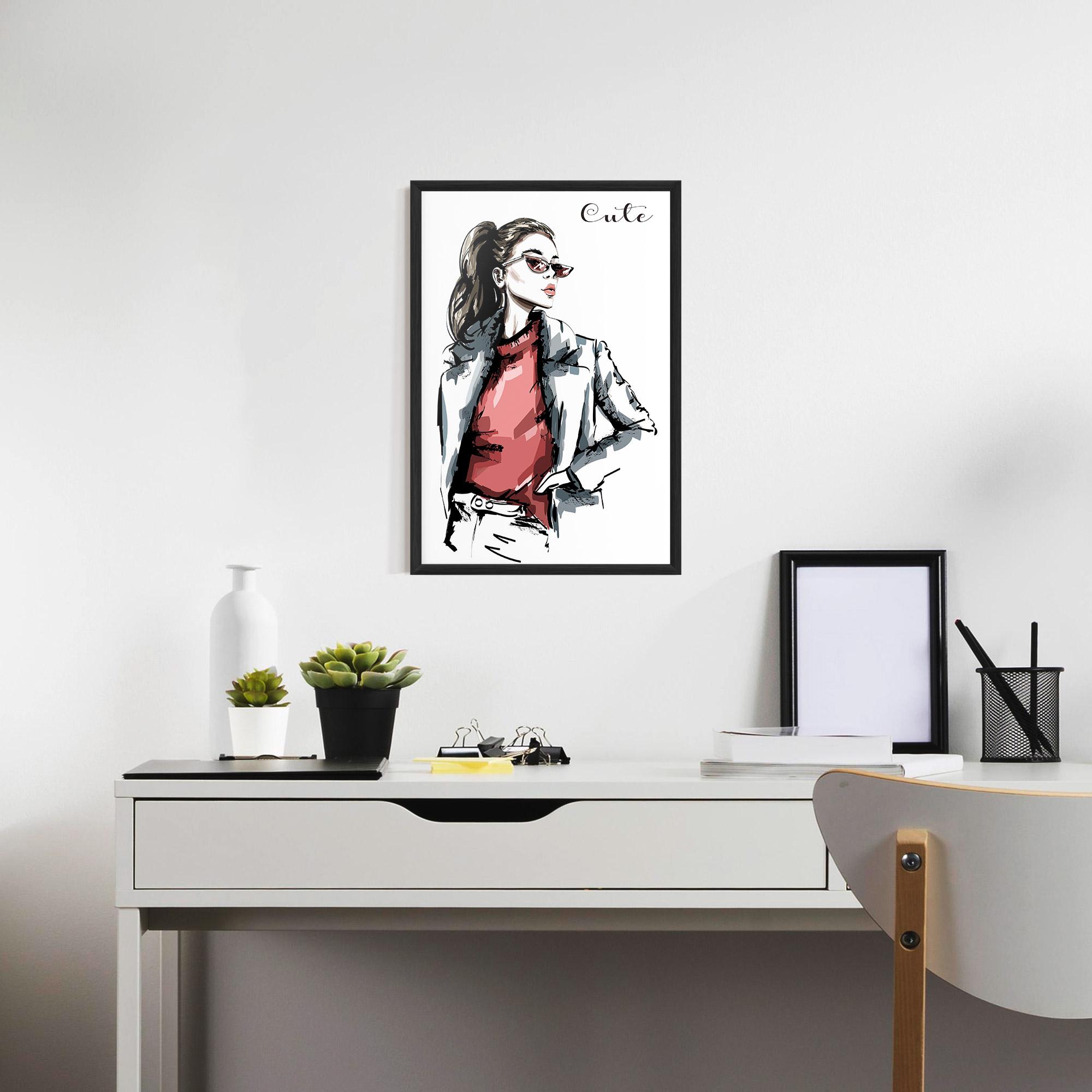 Рамкиран постер Woman Feeling Cute mockup 7