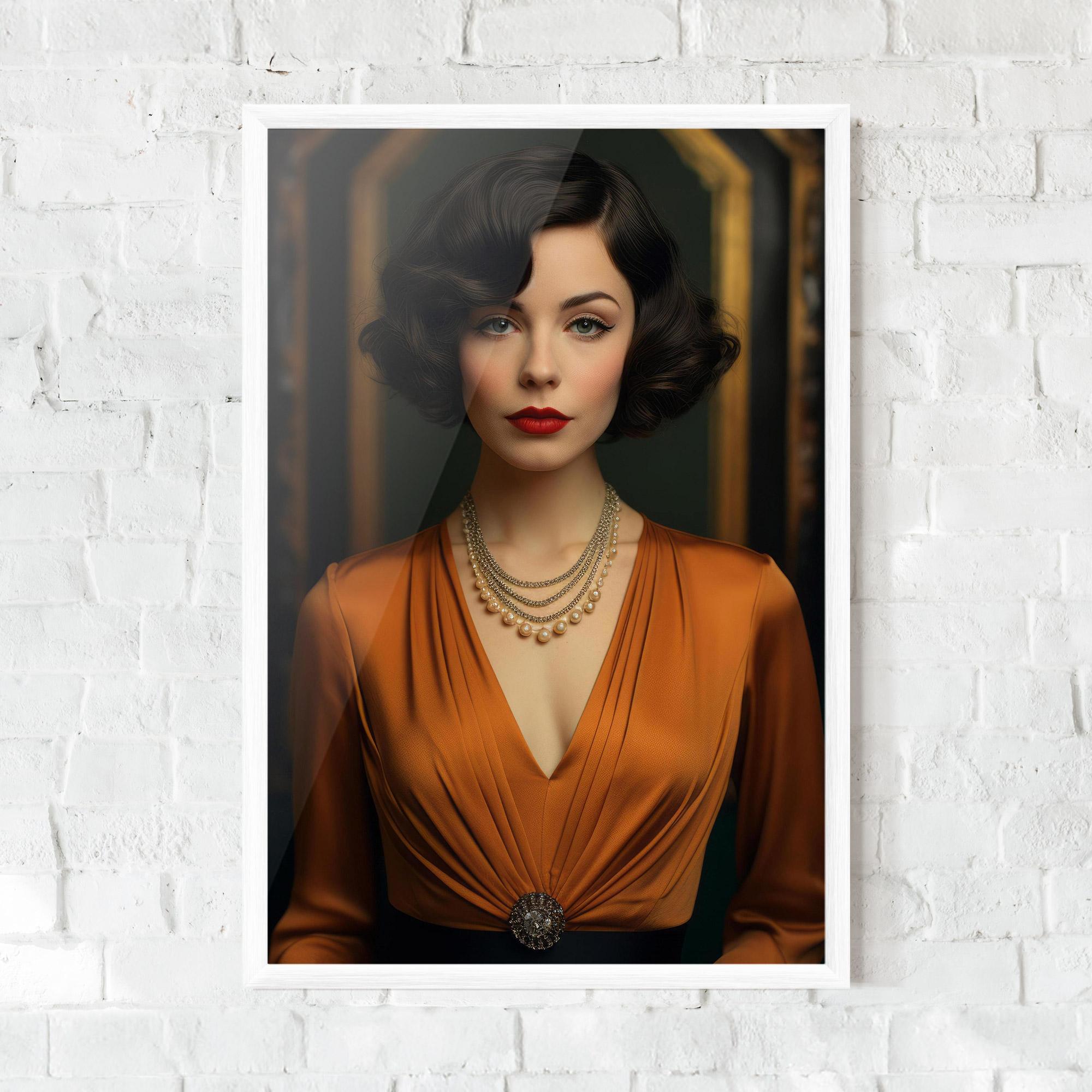 Рамкиран постер Orange Blouse Pearls mockup 0