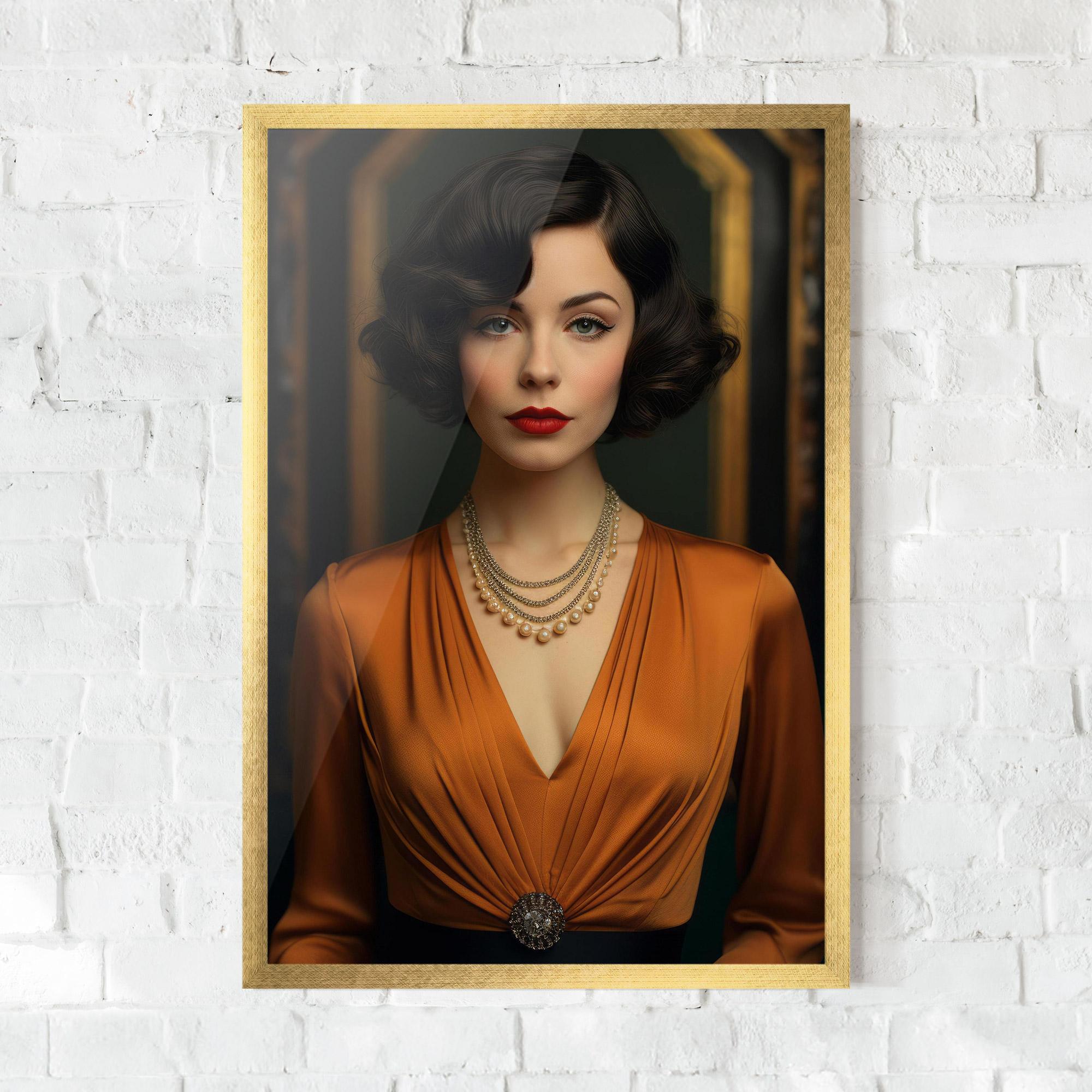 Рамкиран постер Orange Blouse Pearls mockup 0