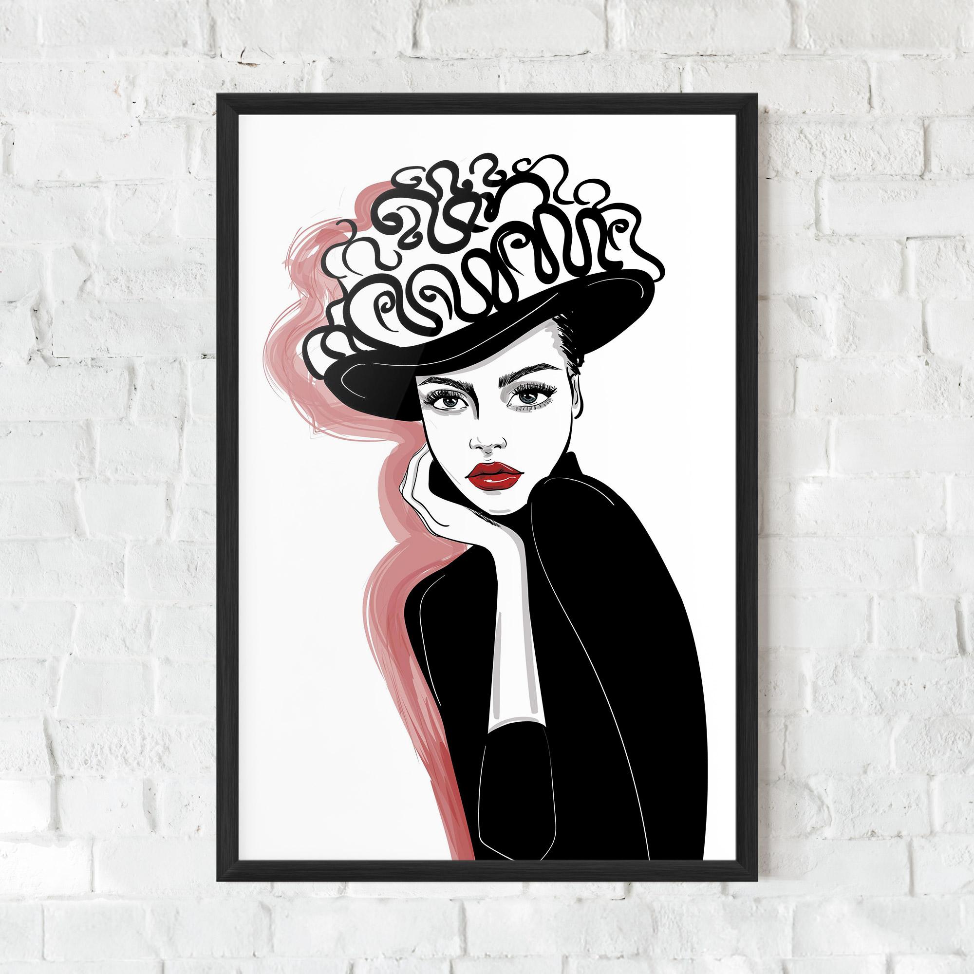 Рамкиран постер Vintage Drawing mockup 0