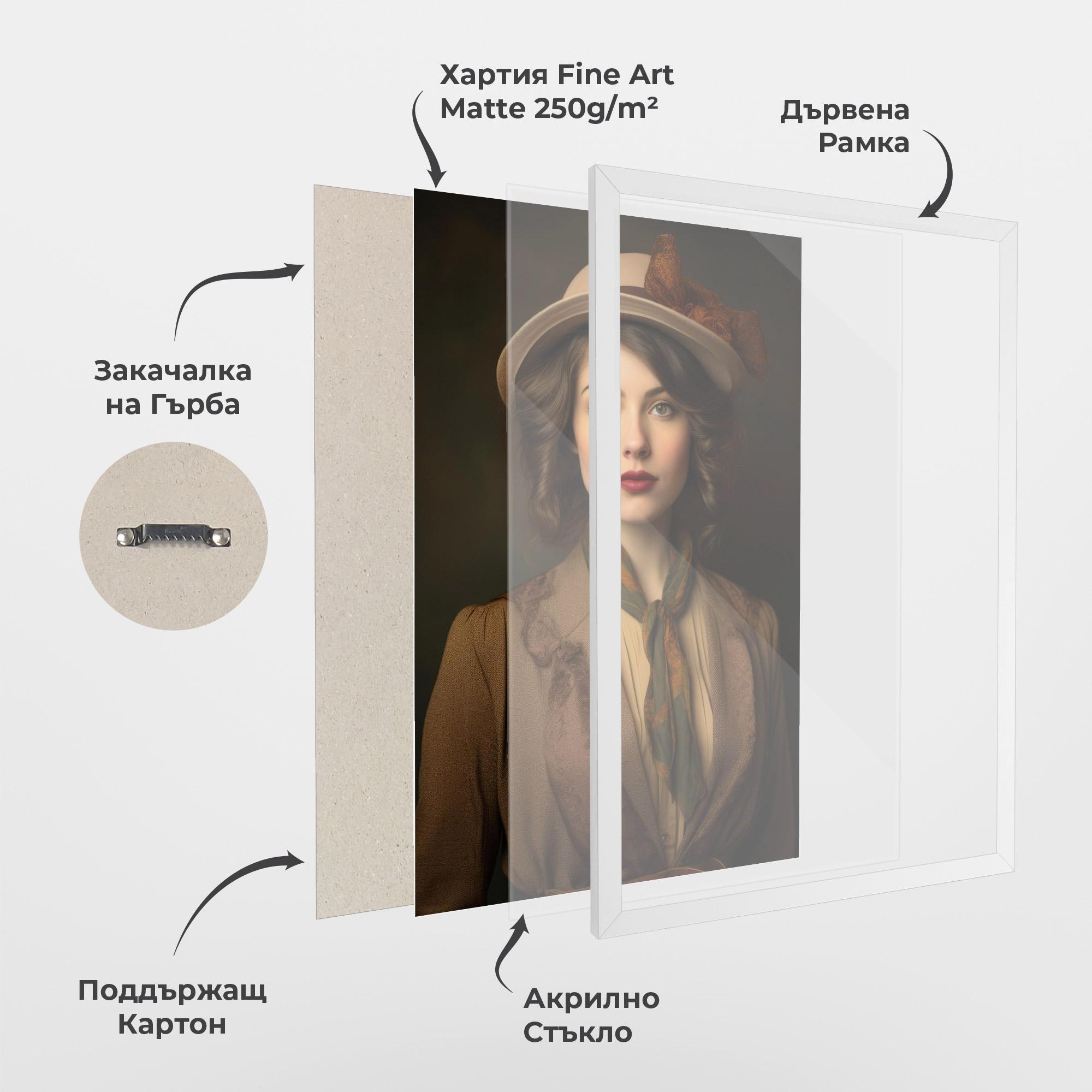 Рамкиран постер Cream Vintage Hat mockup 1