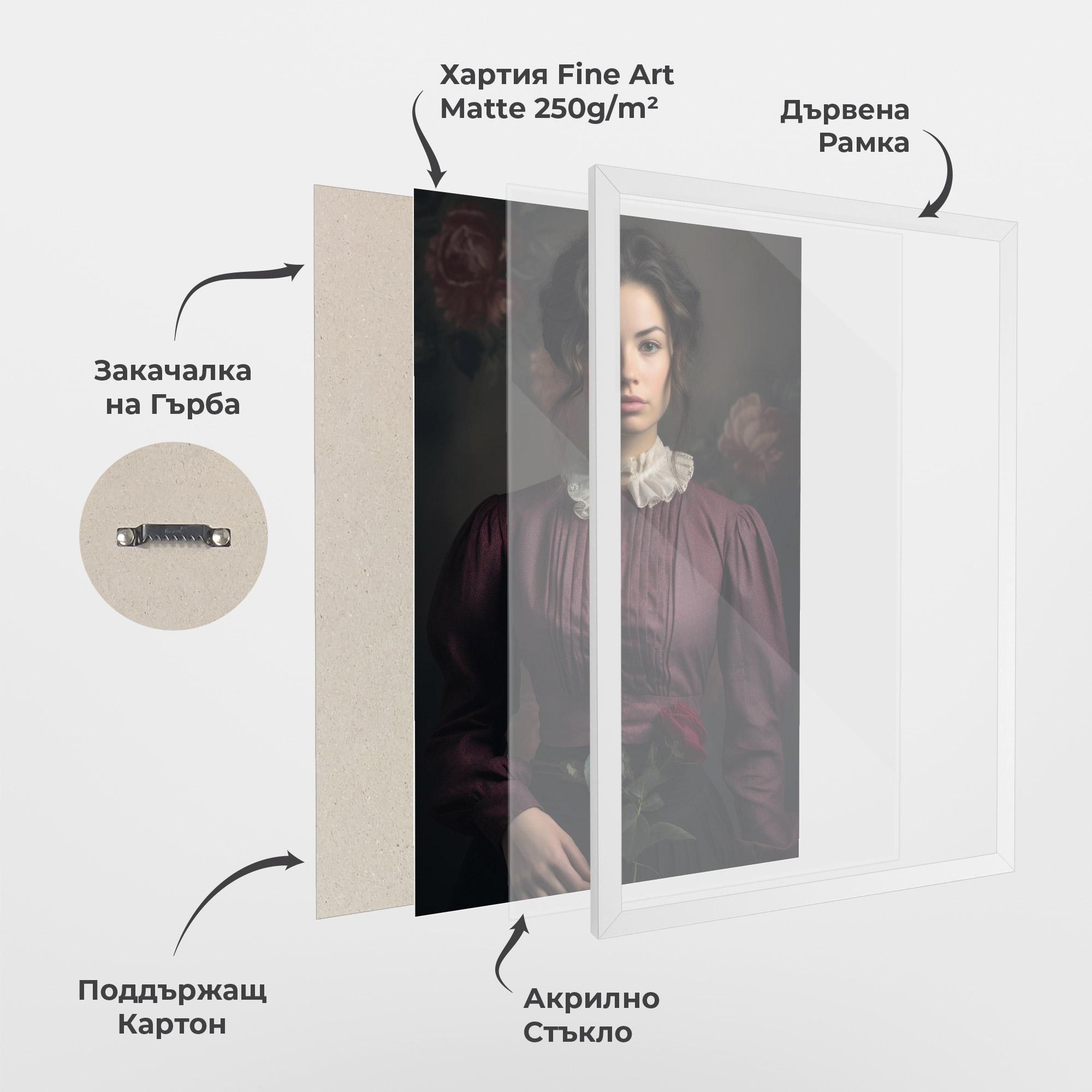 Рамкиран постер Holding Vintage Rose mockup 1