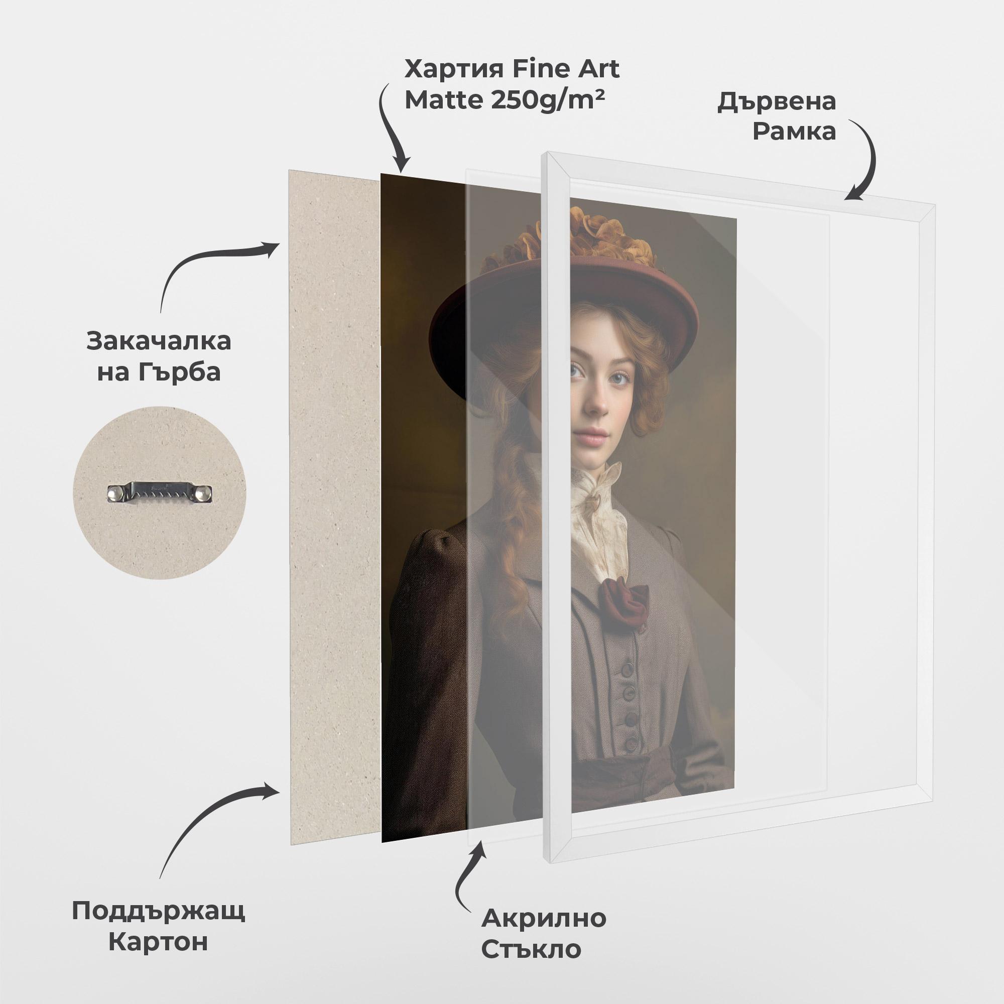 Рамкиран постер Red Orange Hat mockup 1