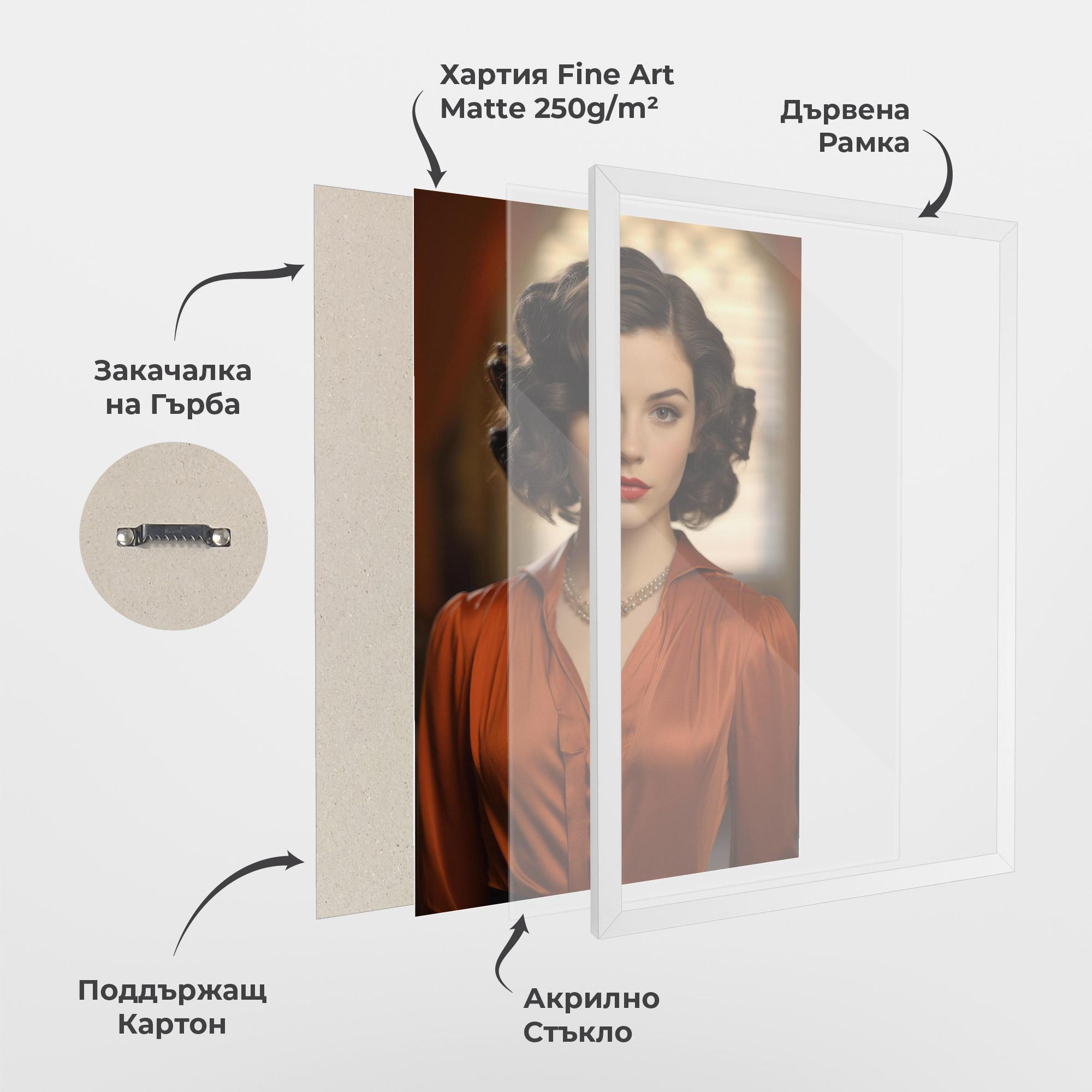 Рамкиран постер Strong Orange Blouse mockup 1