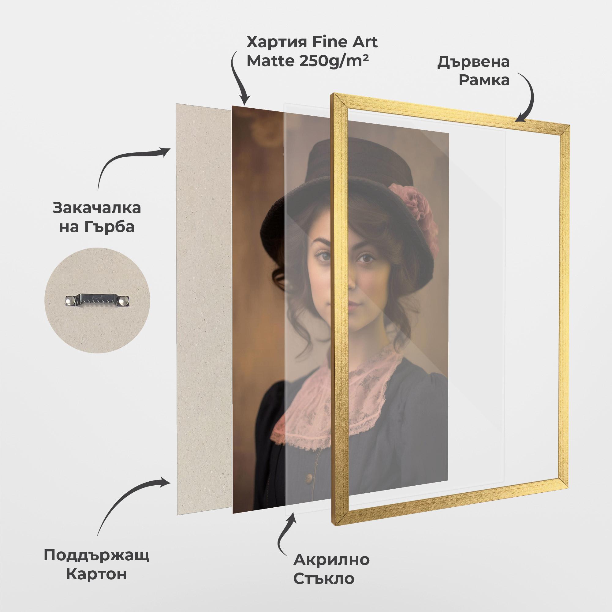 Рамкиран постер Dark Blue Dress mockup 1