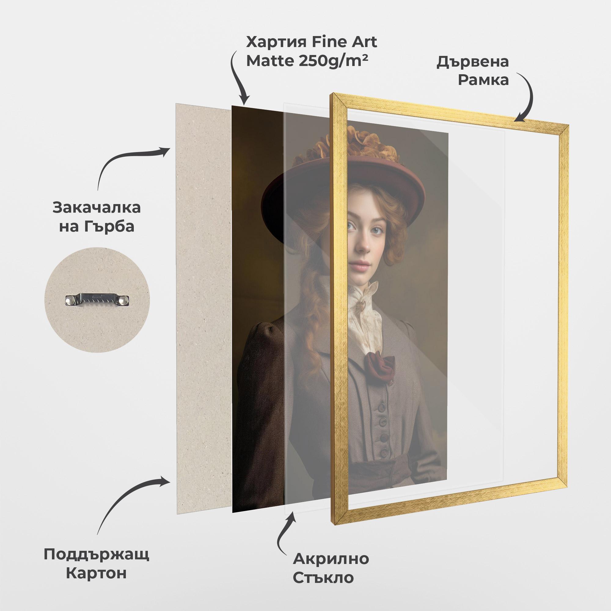 Рамкиран постер Red Orange Hat mockup 1