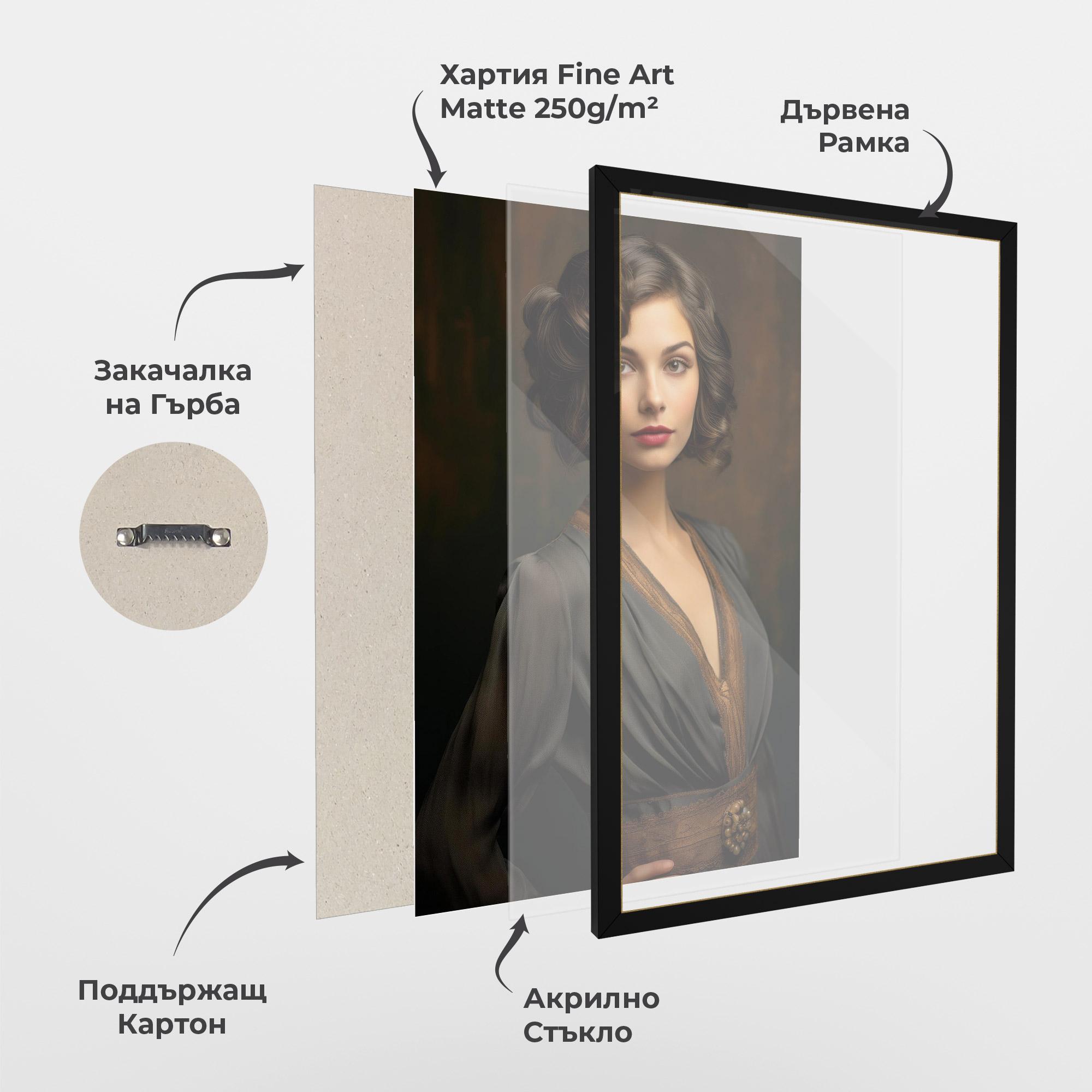 Рамкиран постер Black Vintage Dress mockup 1