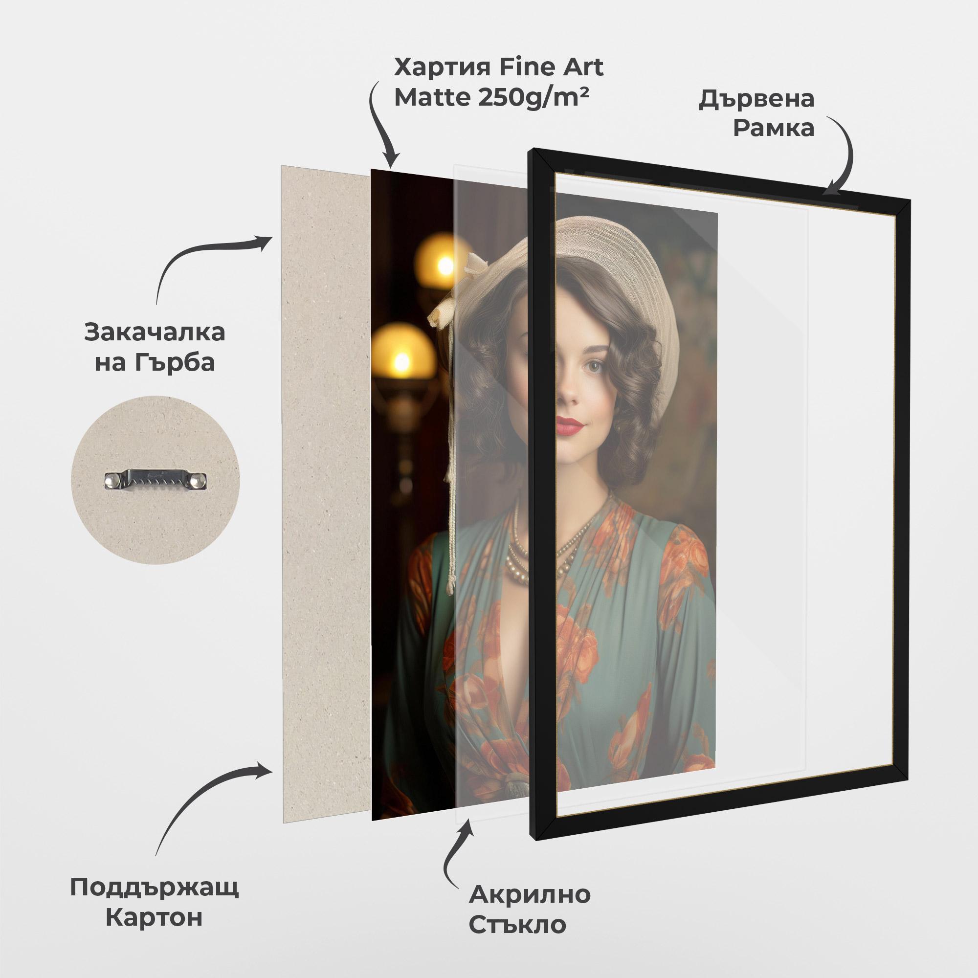 Рамкиран постер Green Orange Blouse mockup 1