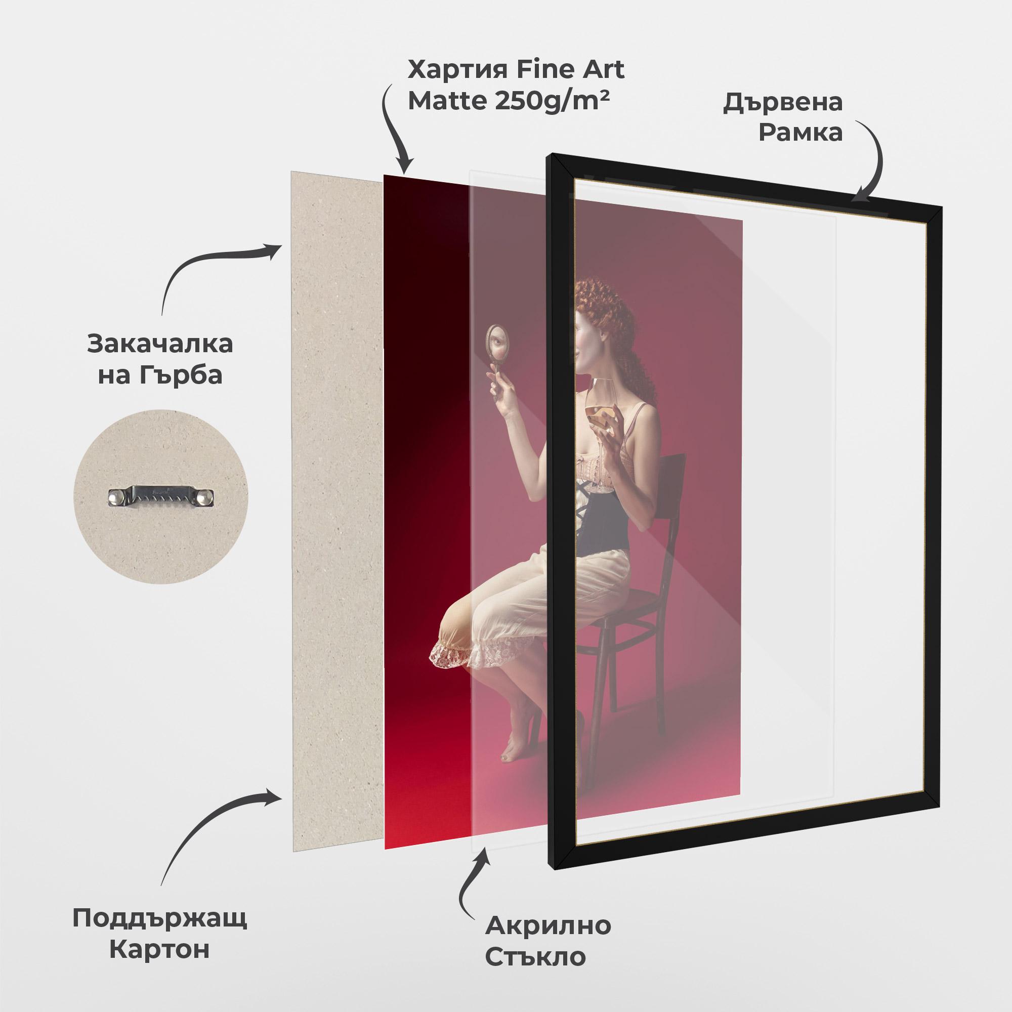 Рамкиран постер Medieval Redhead Woman mockup 1