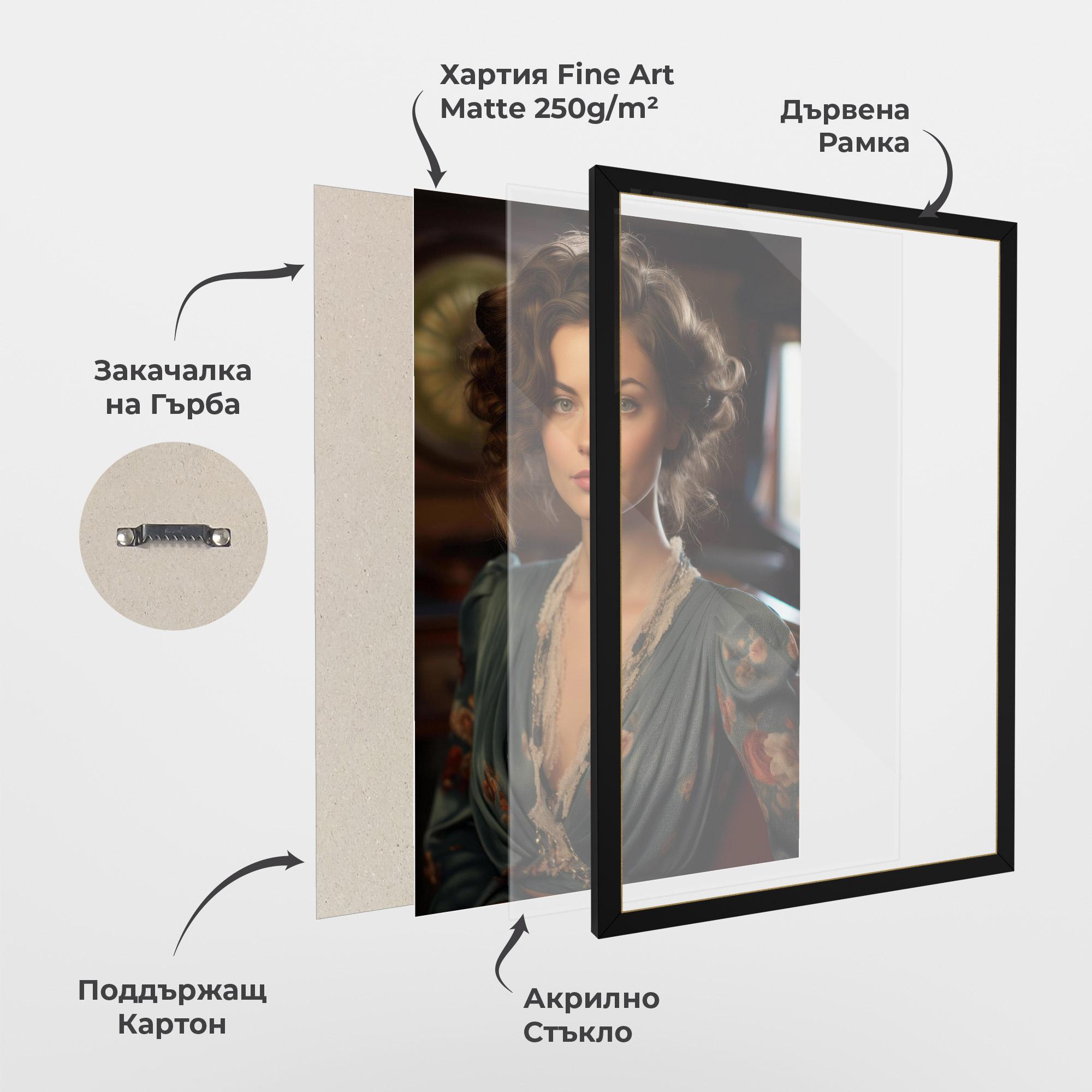 Рамкиран постер Pink Flowers Dress mockup 1