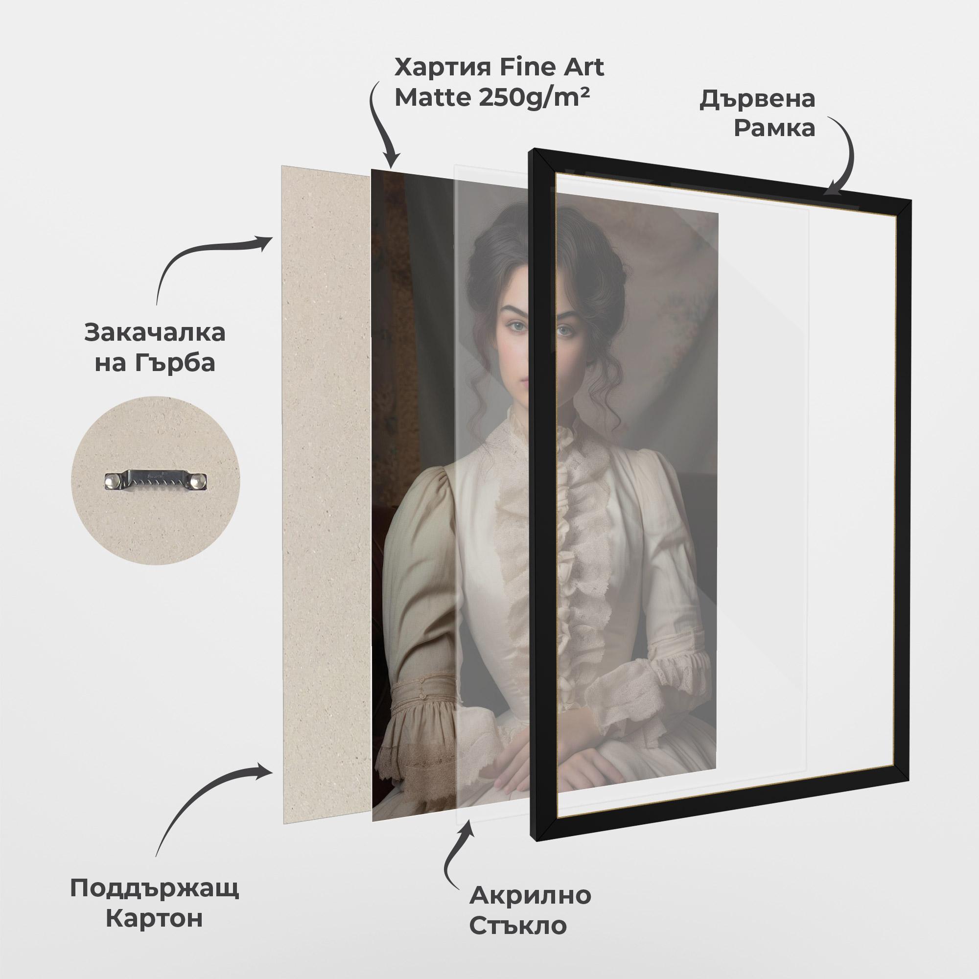 Рамкиран постер Pretty Vintage Dress mockup 1