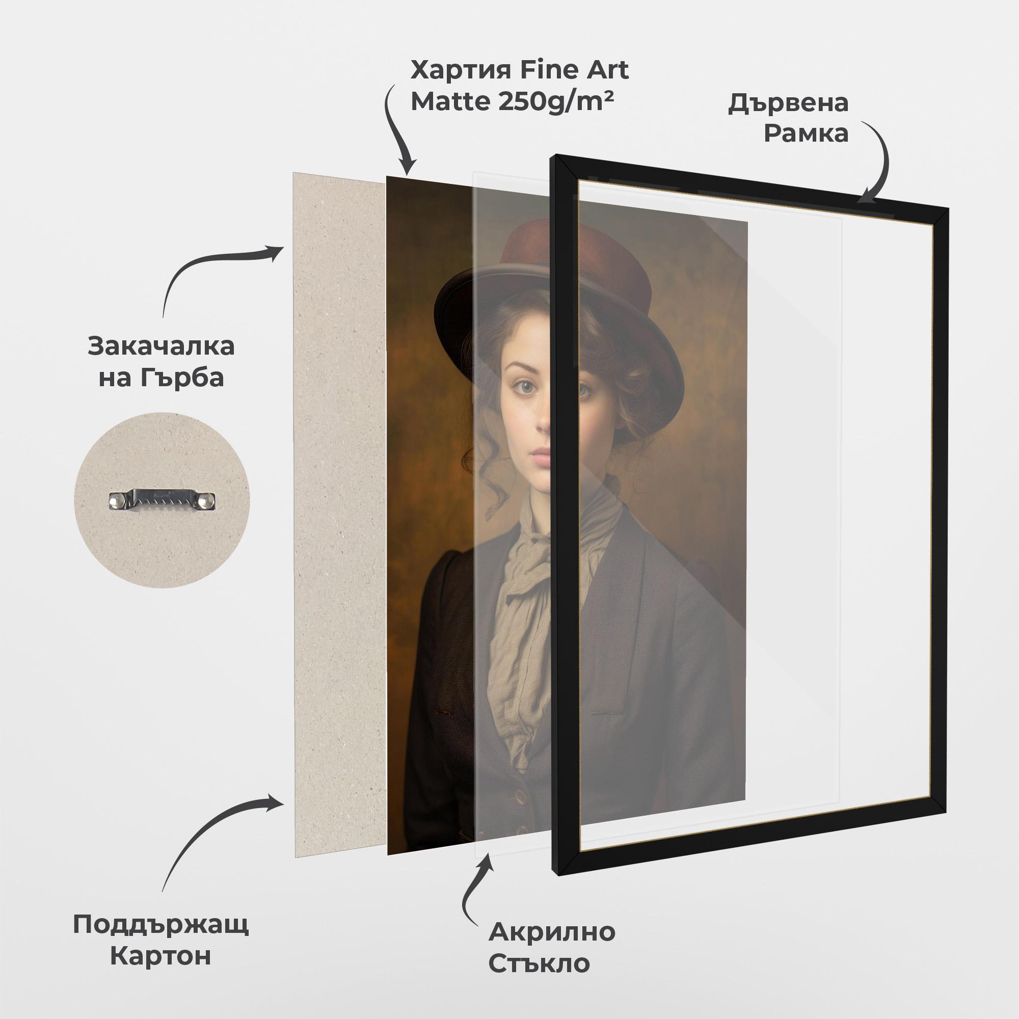 Рамкиран постер Vintage Brown Hat mockup 1