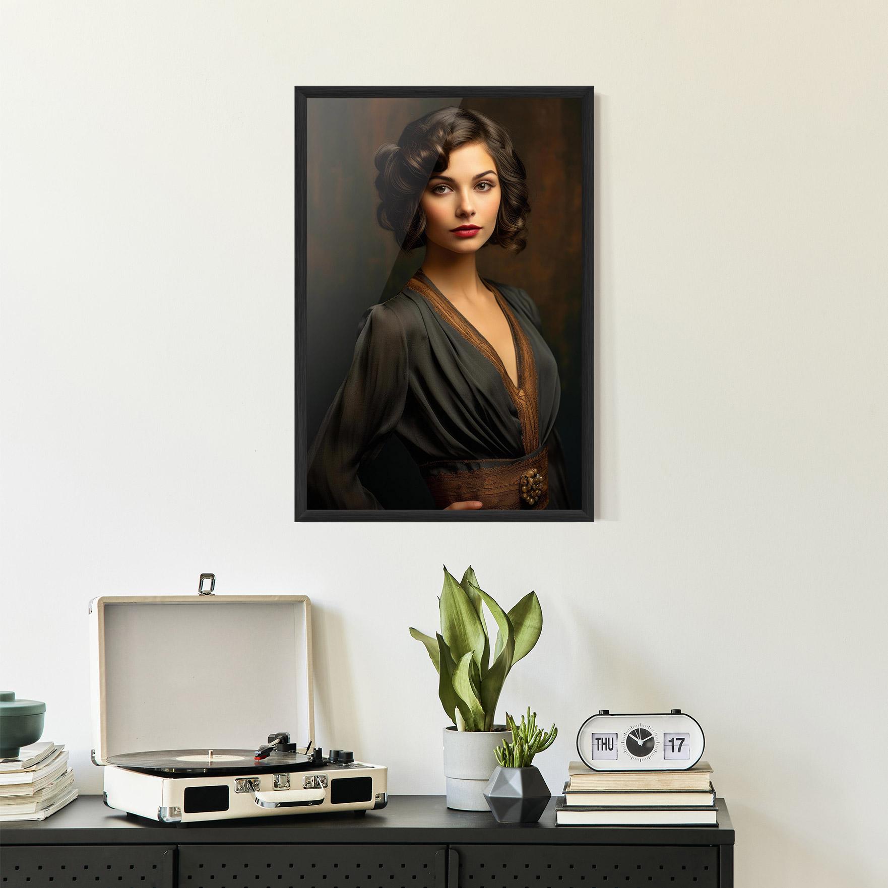 Рамкиран постер Black Vintage Dress mockup 2