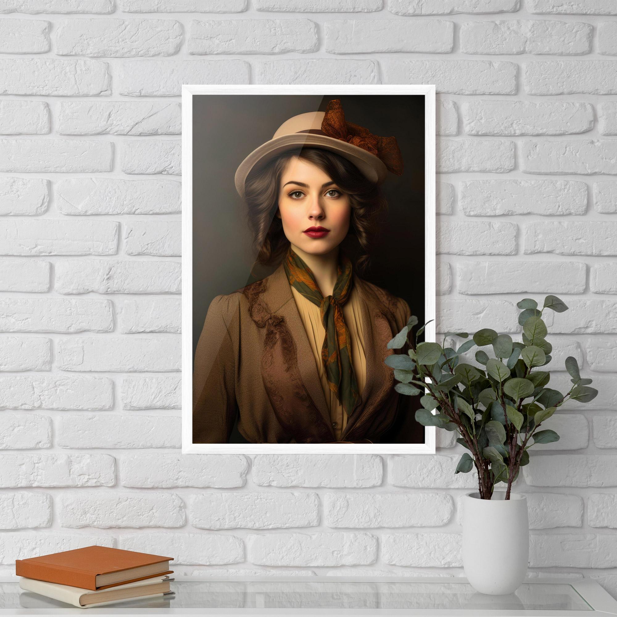 Рамкиран постер Cream Vintage Hat mockup 5