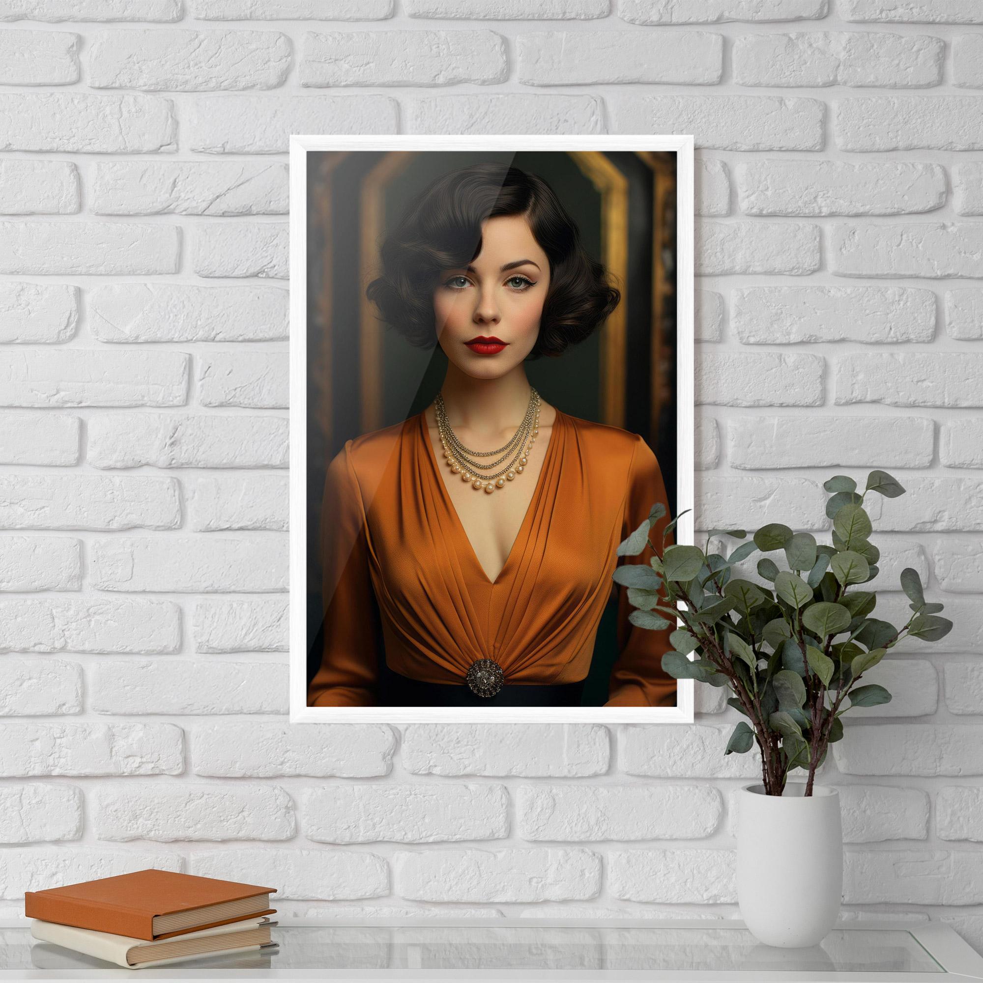 Рамкиран постер Orange Blouse Pearls mockup 5
