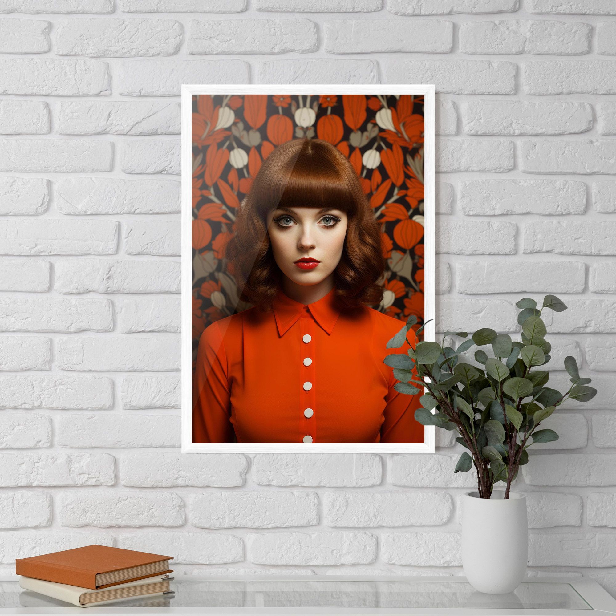 Orange Blouse Woman mockup 5