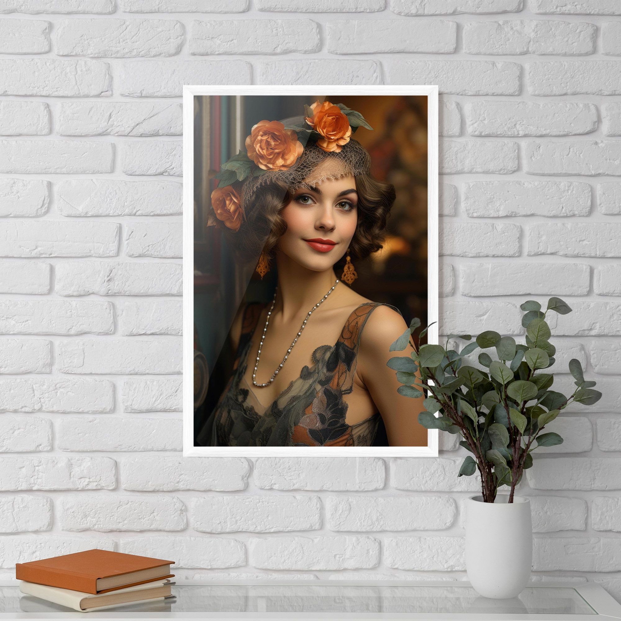 Orange Vintage Roses mockup 5