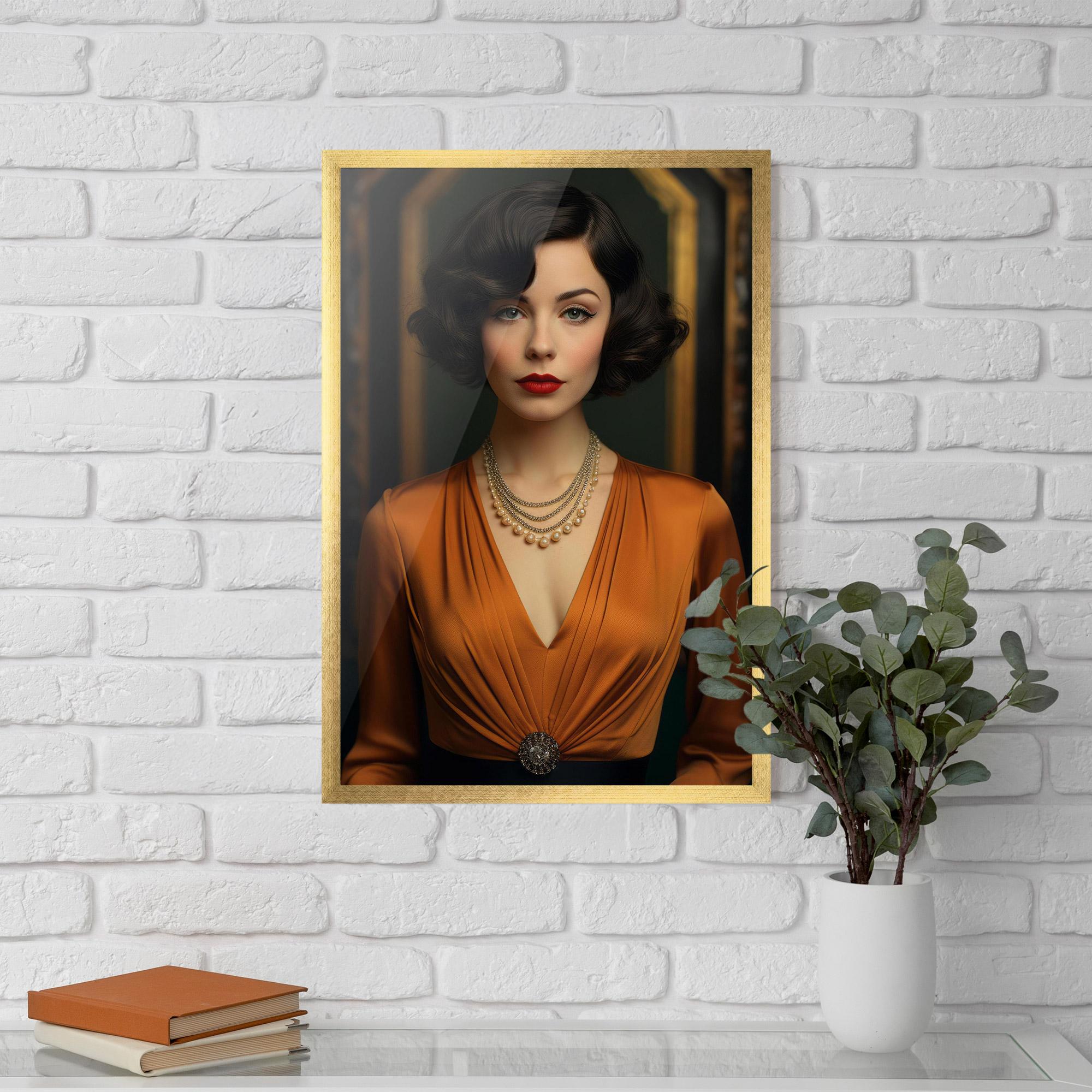 Рамкиран постер Orange Blouse Pearls mockup 5