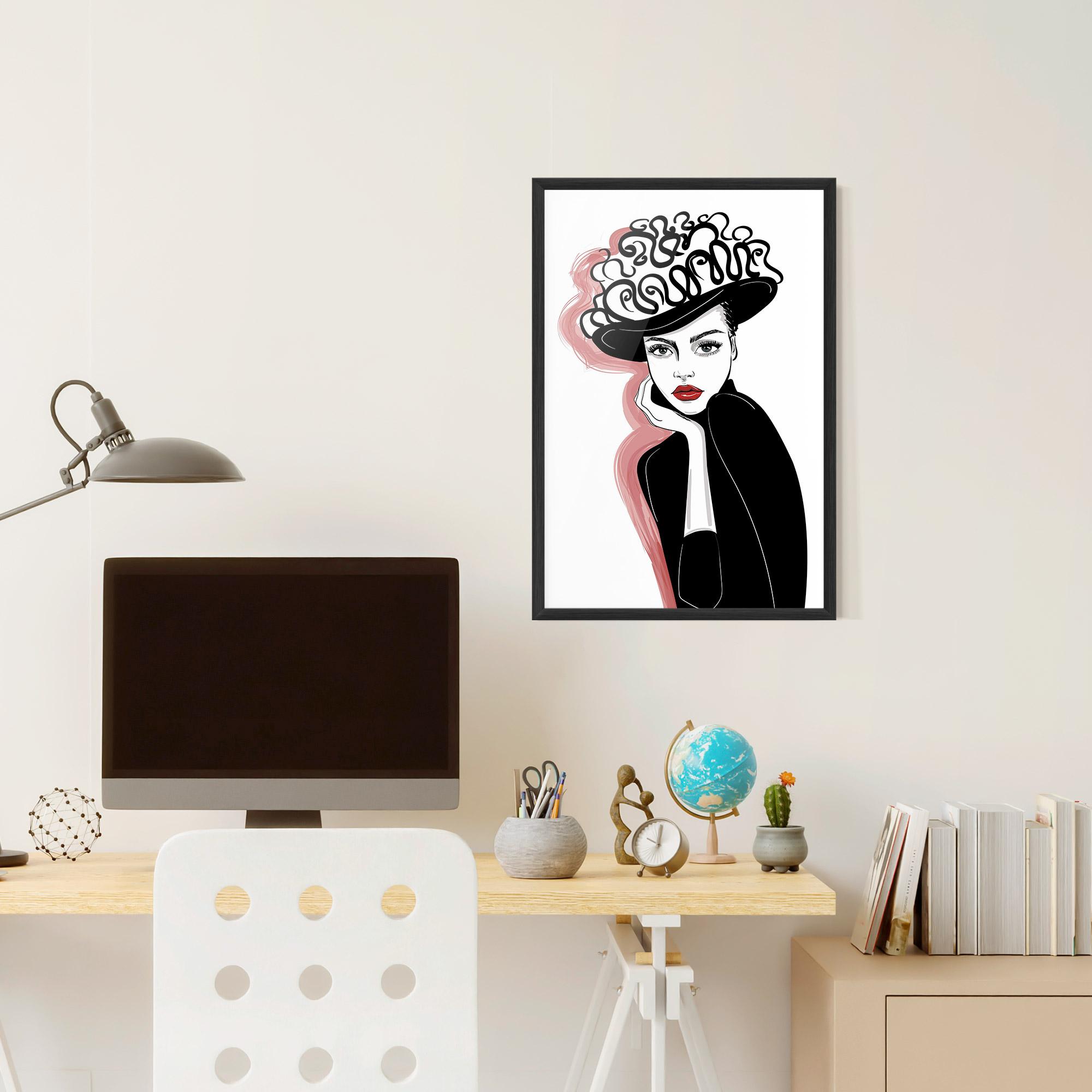 Рамкиран постер Vintage Drawing mockup 6