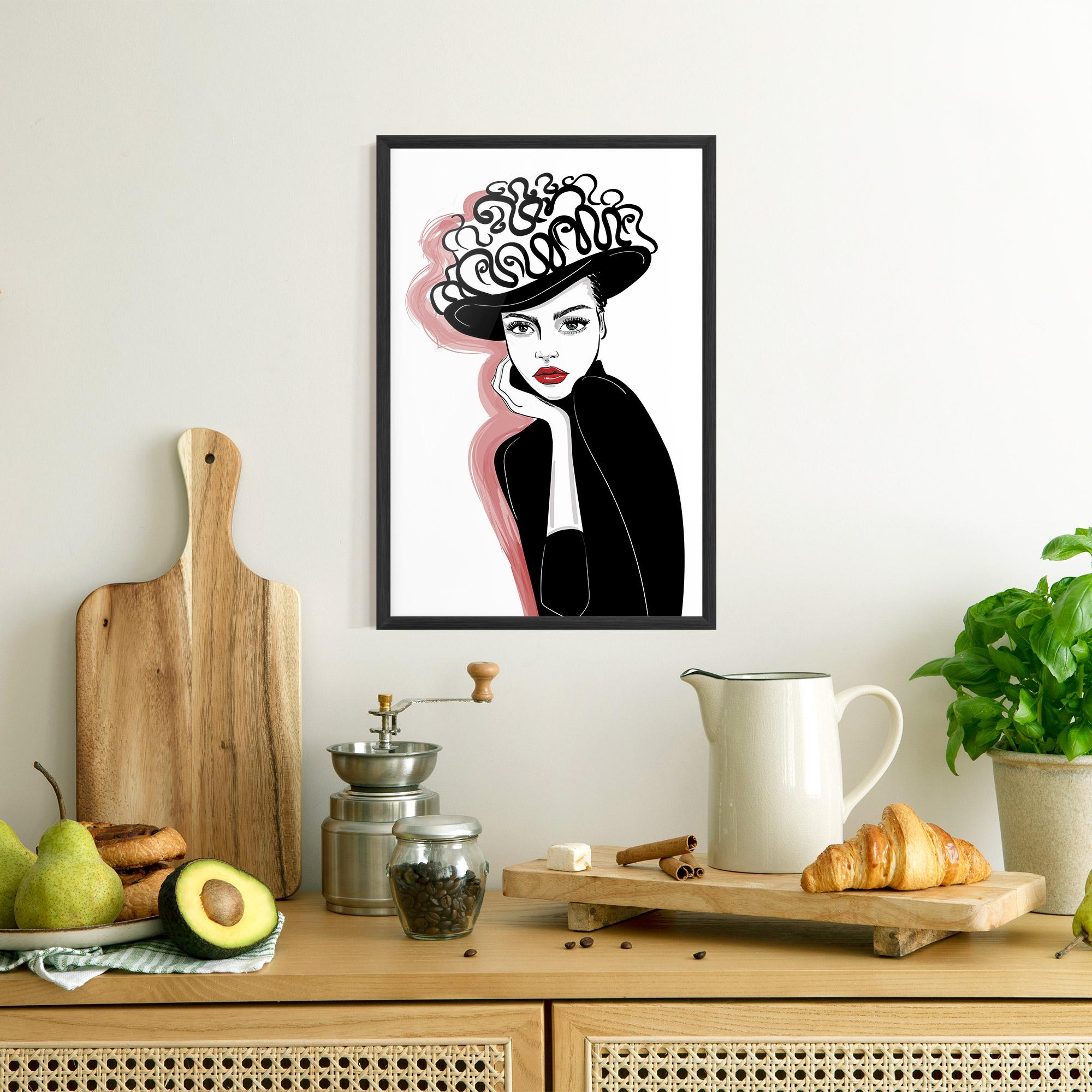 Рамкиран постер Vintage Drawing mockup 8