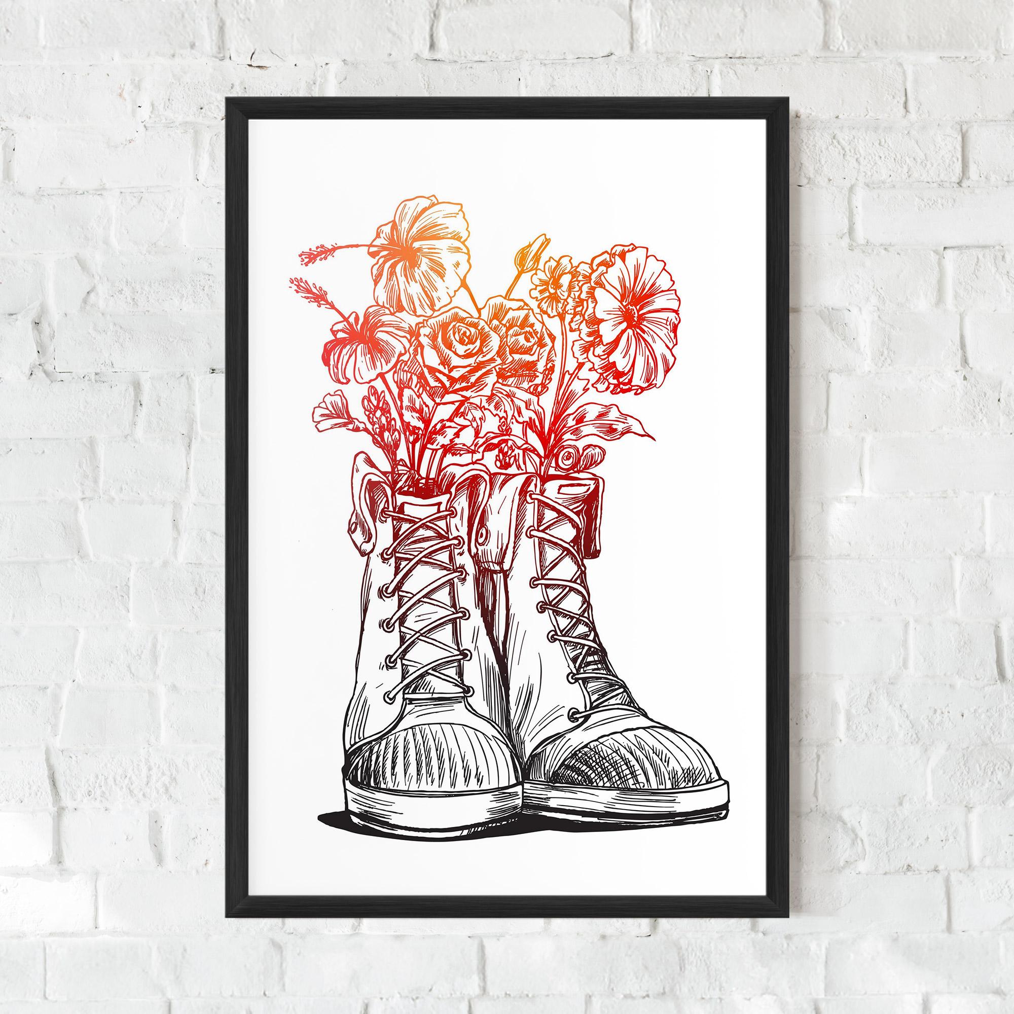 Рамкиран постер Flower In Shoes mockup 0