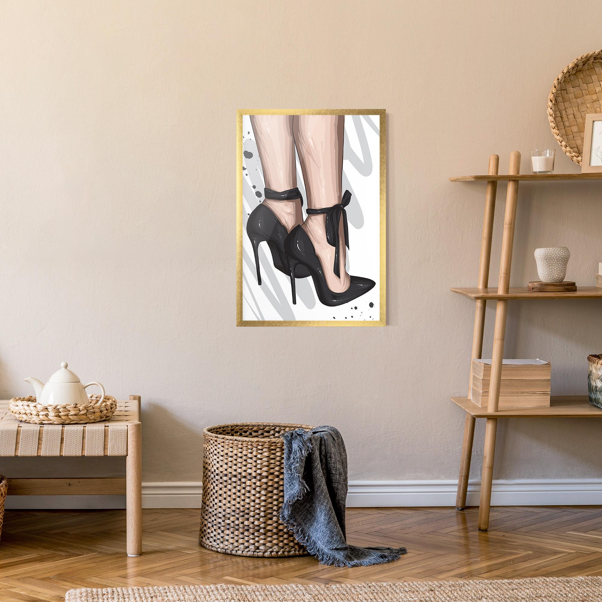 Рамкиран постер Black Woman Shoes mockup 9