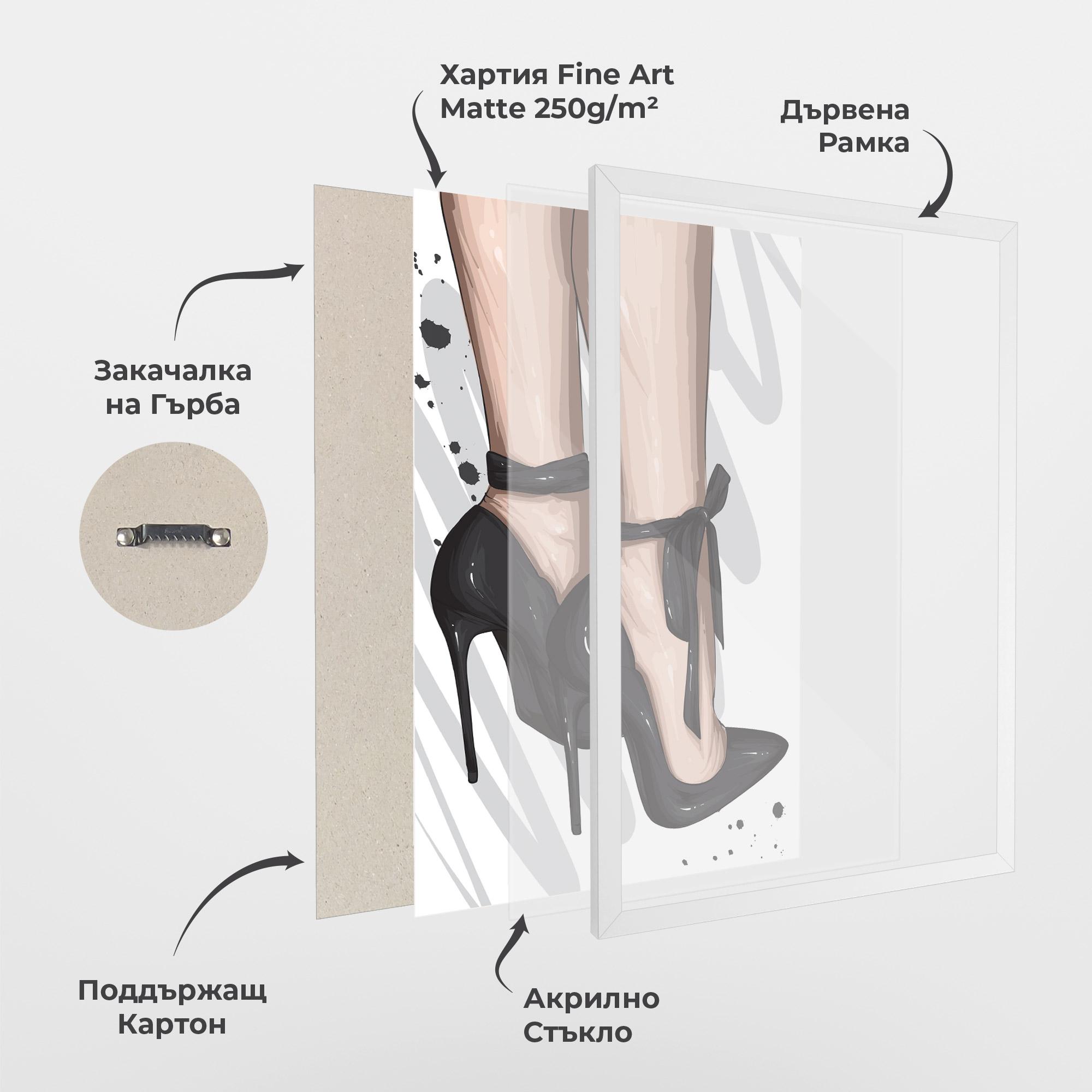 Рамкиран постер Black Woman Shoes mockup 1