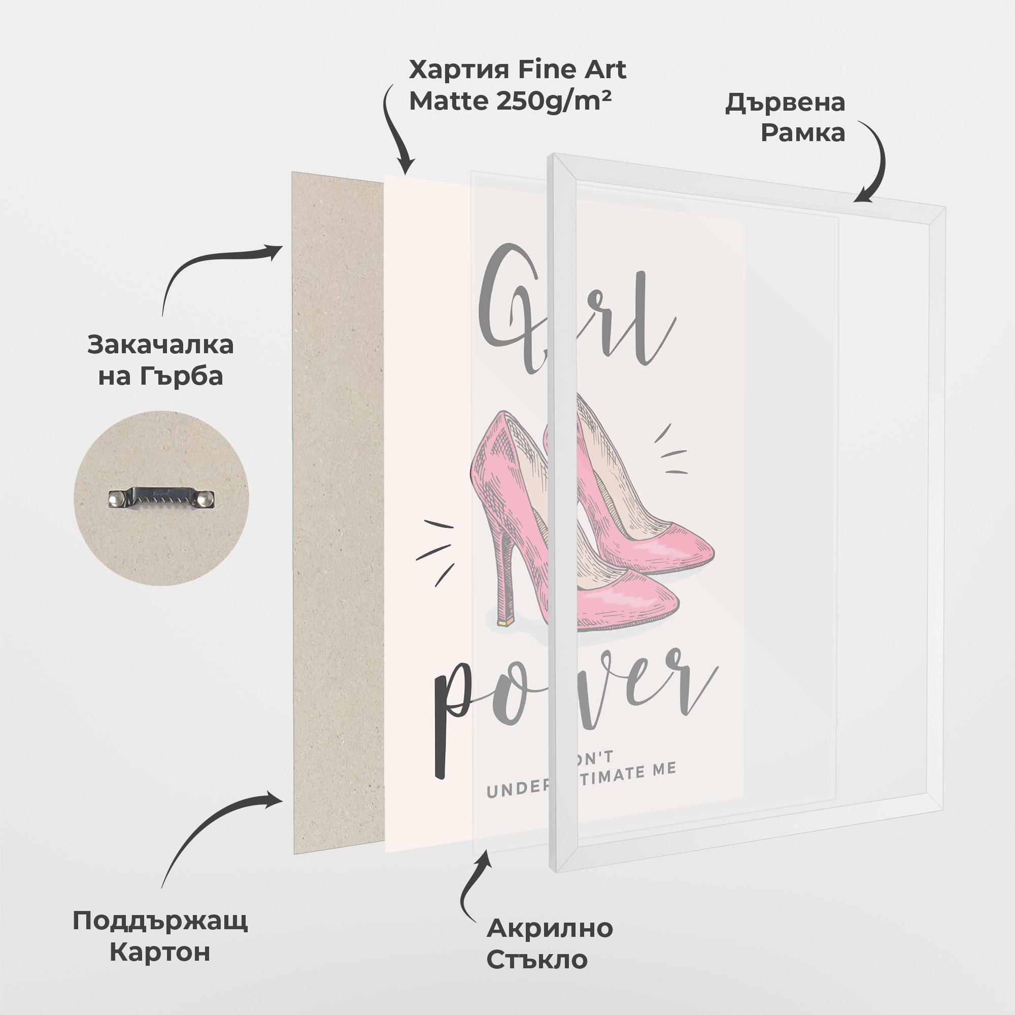 Рамкиран постер Girl Power mockup 1