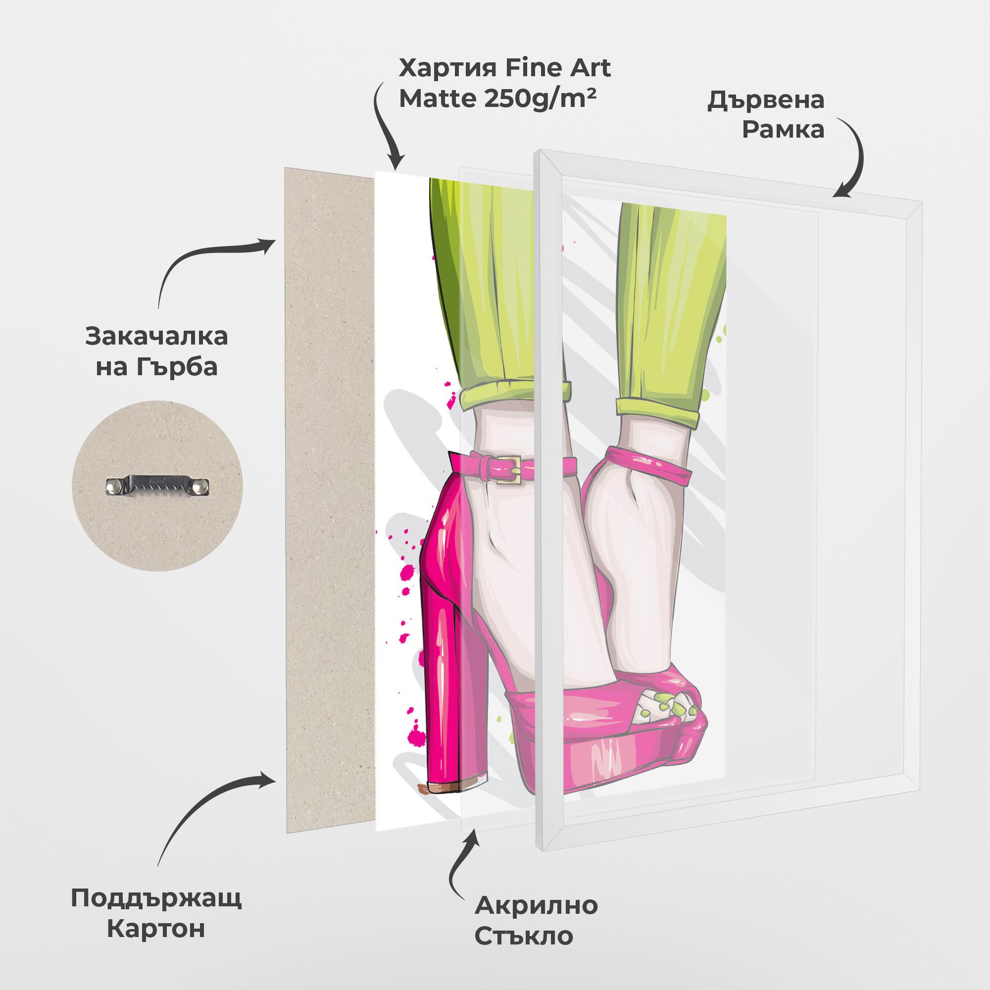 Рамкиран постер Green Nails mockup 1