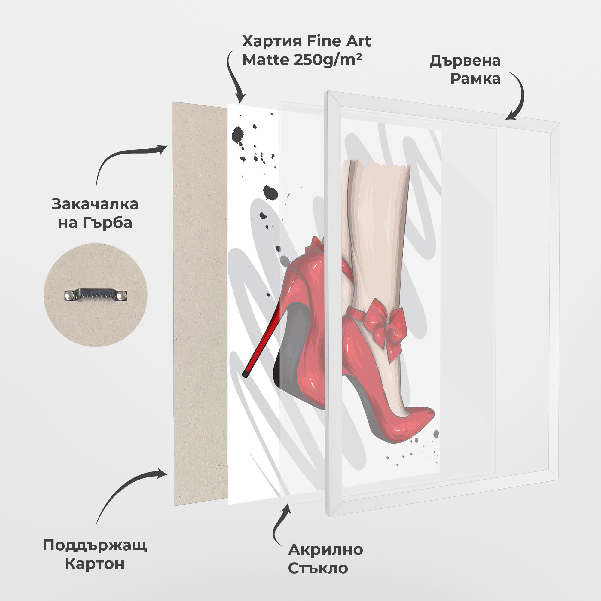 Рамкиран постер Red Bow Heels mockup 1