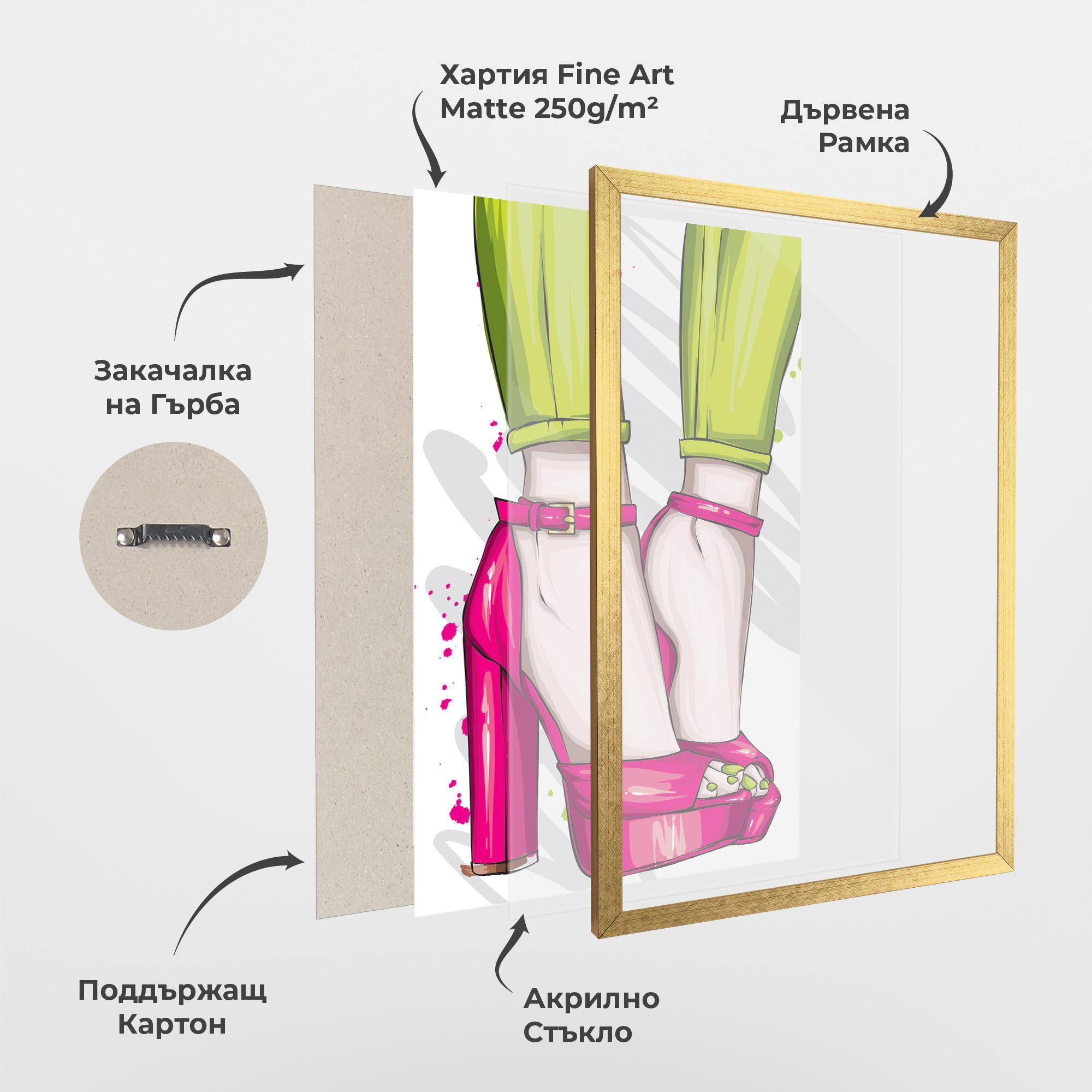 Рамкиран постер Green Nails mockup 1