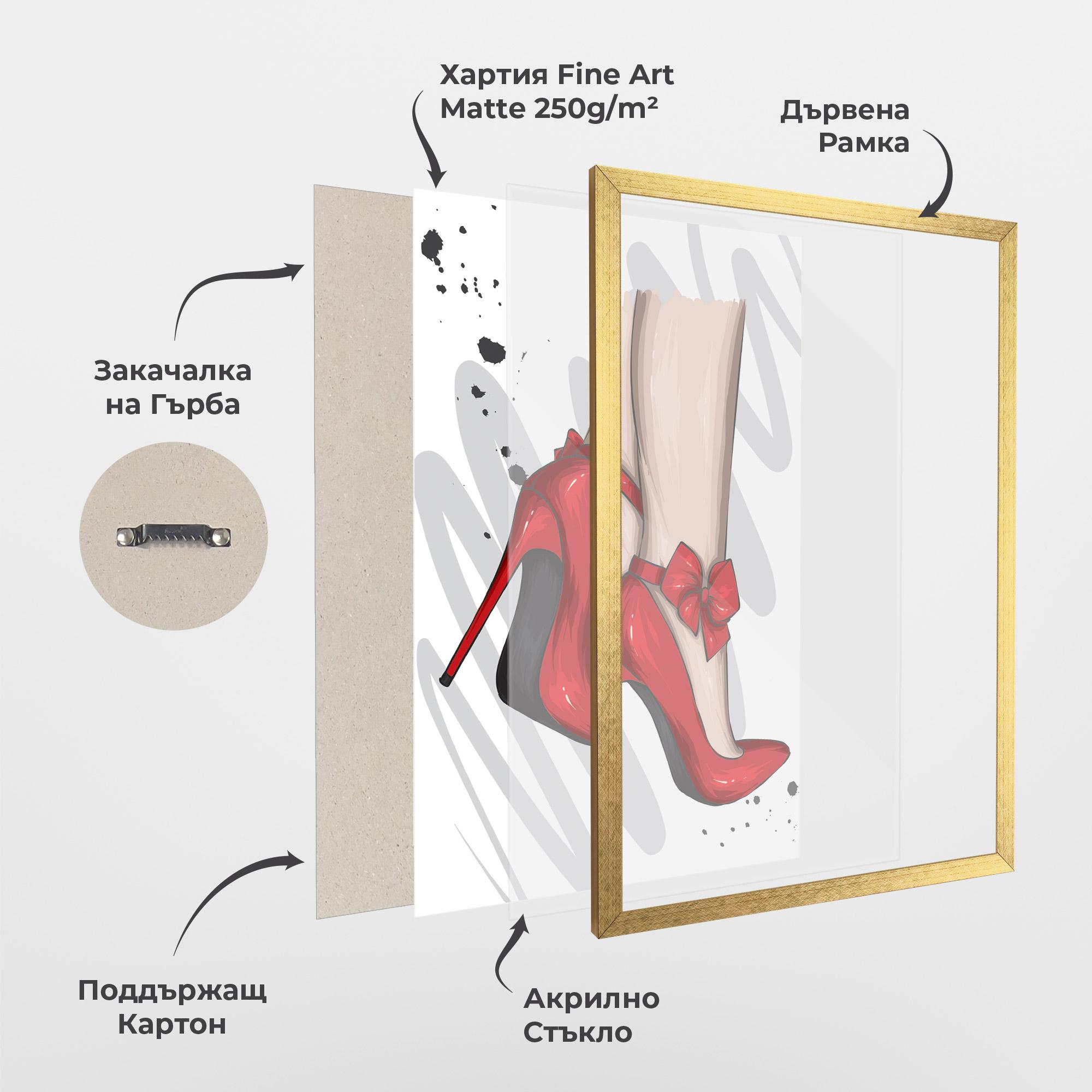 Рамкиран постер Red Bow Heels mockup 1