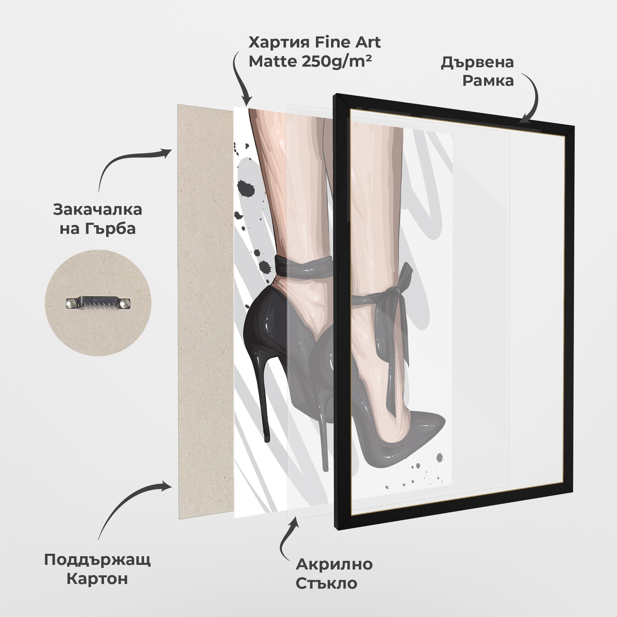 Рамкиран постер Black Woman Shoes mockup 1