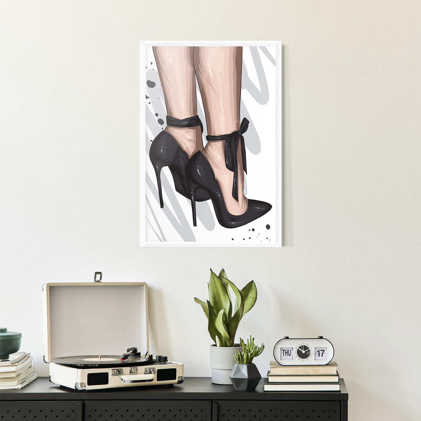 Рамкиран постер Black Woman Shoes mockup 2