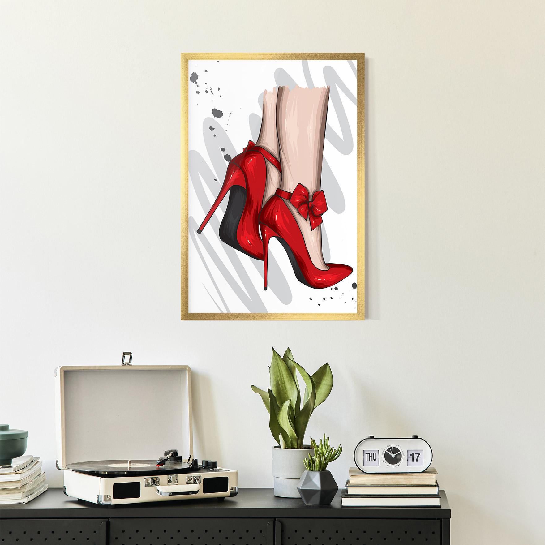 Рамкиран постер Red Bow Heels mockup 2
