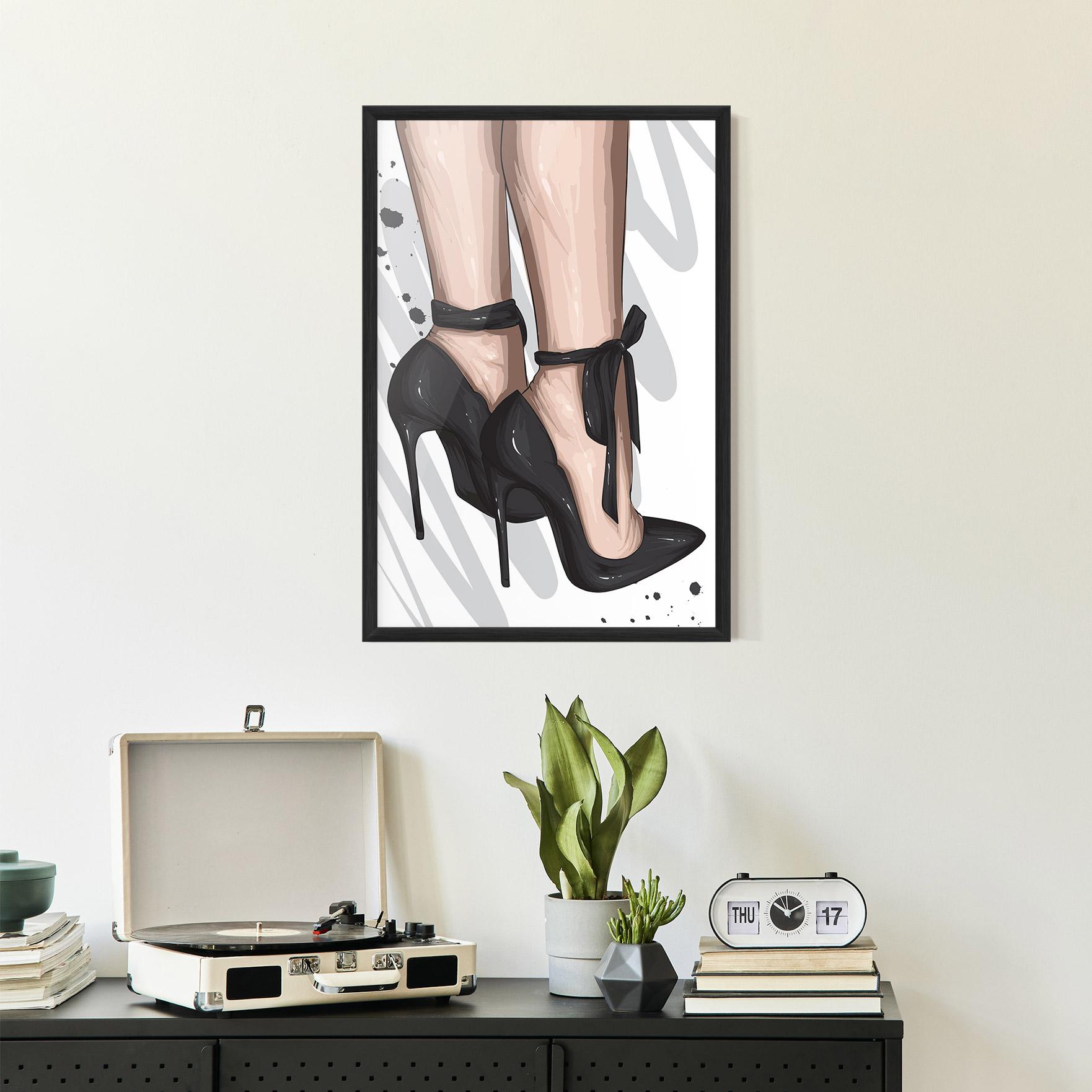 Рамкиран постер Black Woman Shoes mockup 2