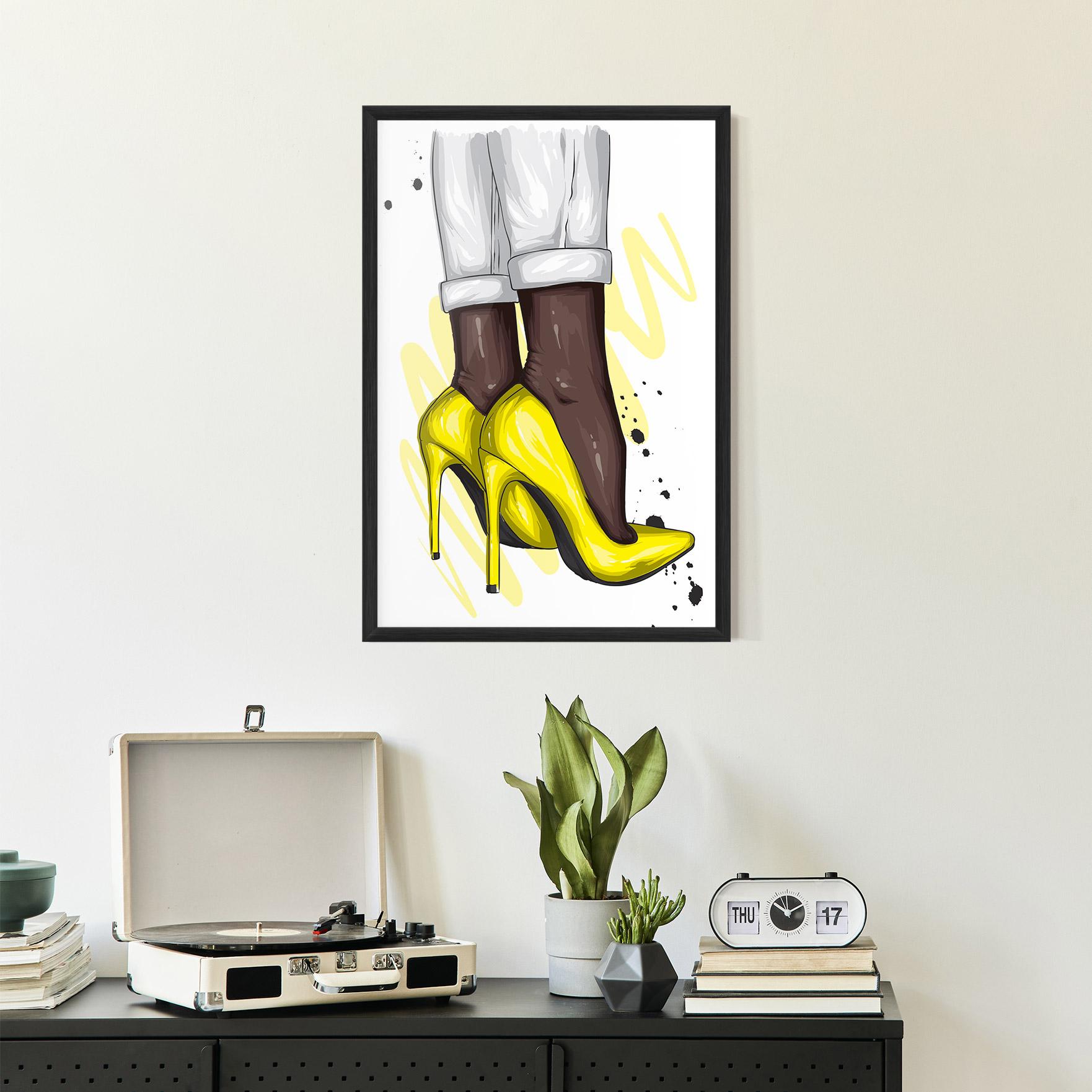 Рамкиран постер Yellow Shoes mockup 2