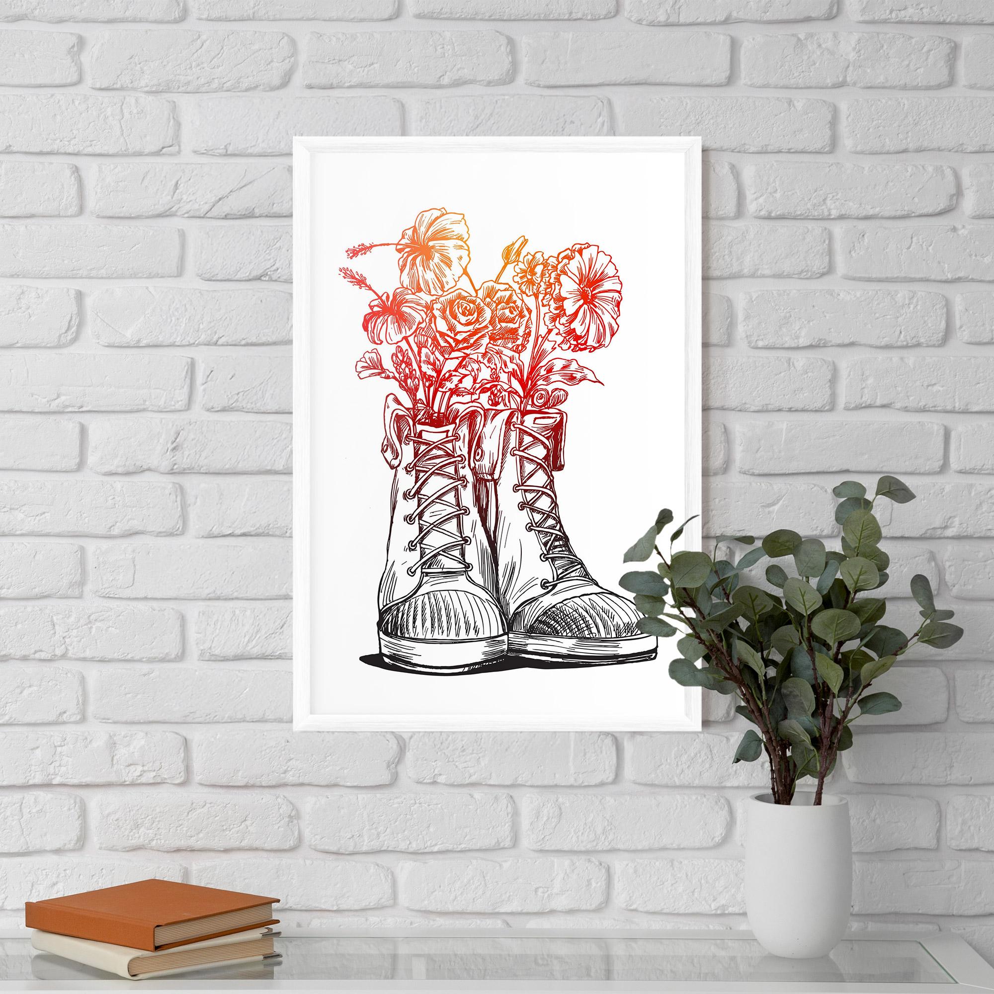 Рамкиран постер Flower In Shoes mockup 5