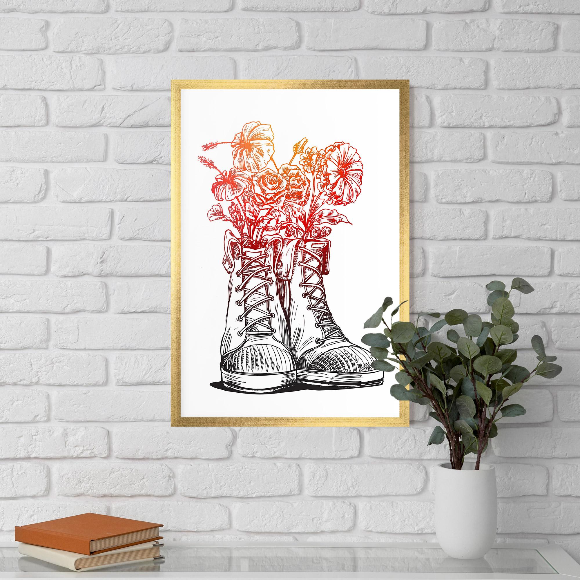 Рамкиран постер Flower In Shoes mockup 5