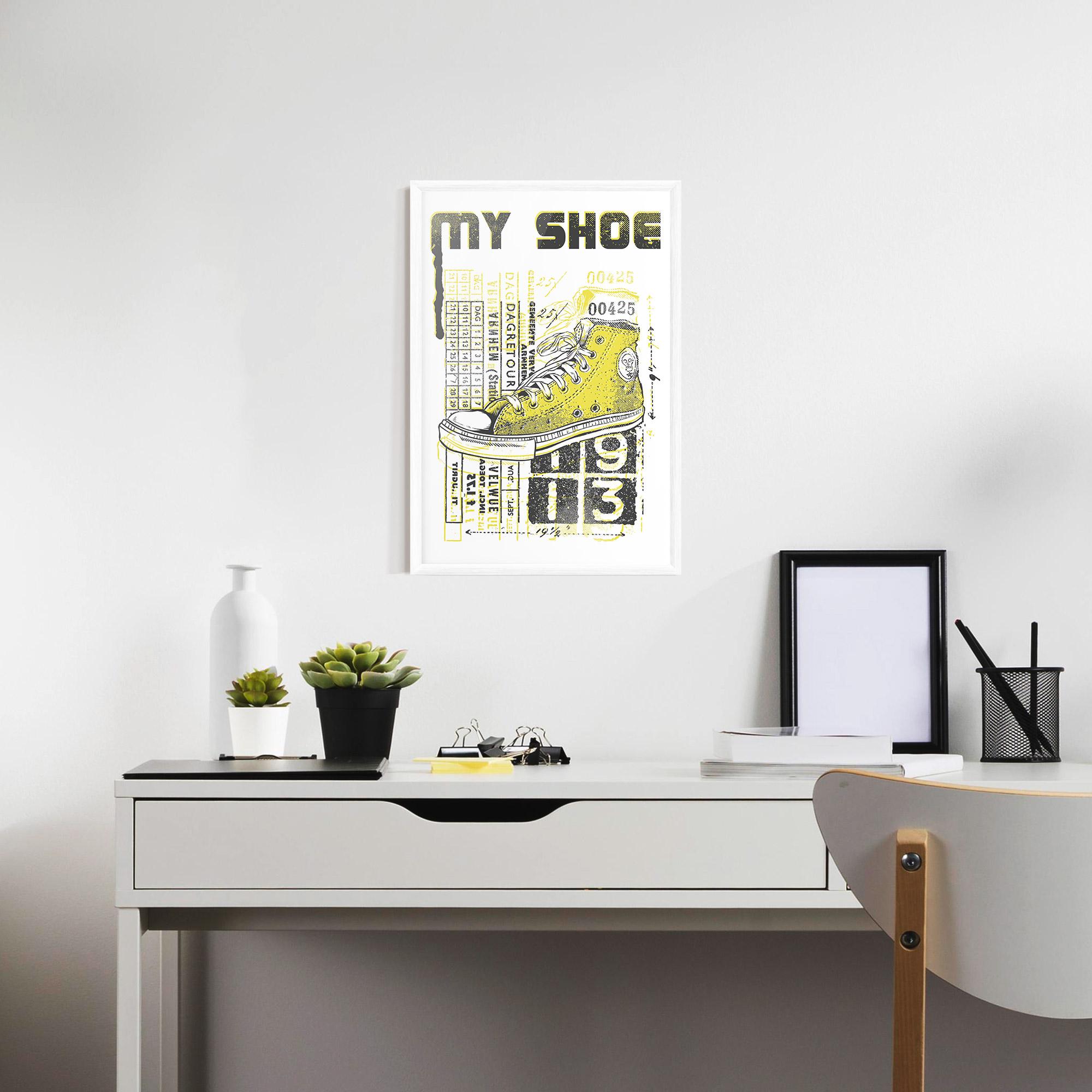Рамкиран постер My Shoe Yellow mockup 7
