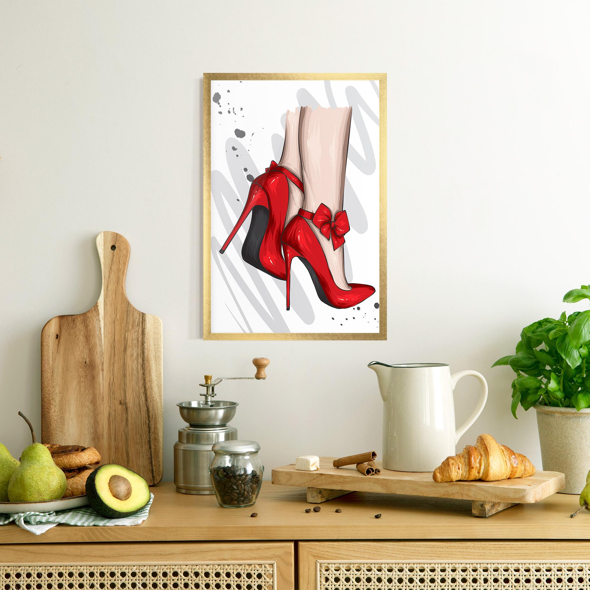 Рамкиран постер Red Bow Heels mockup 8