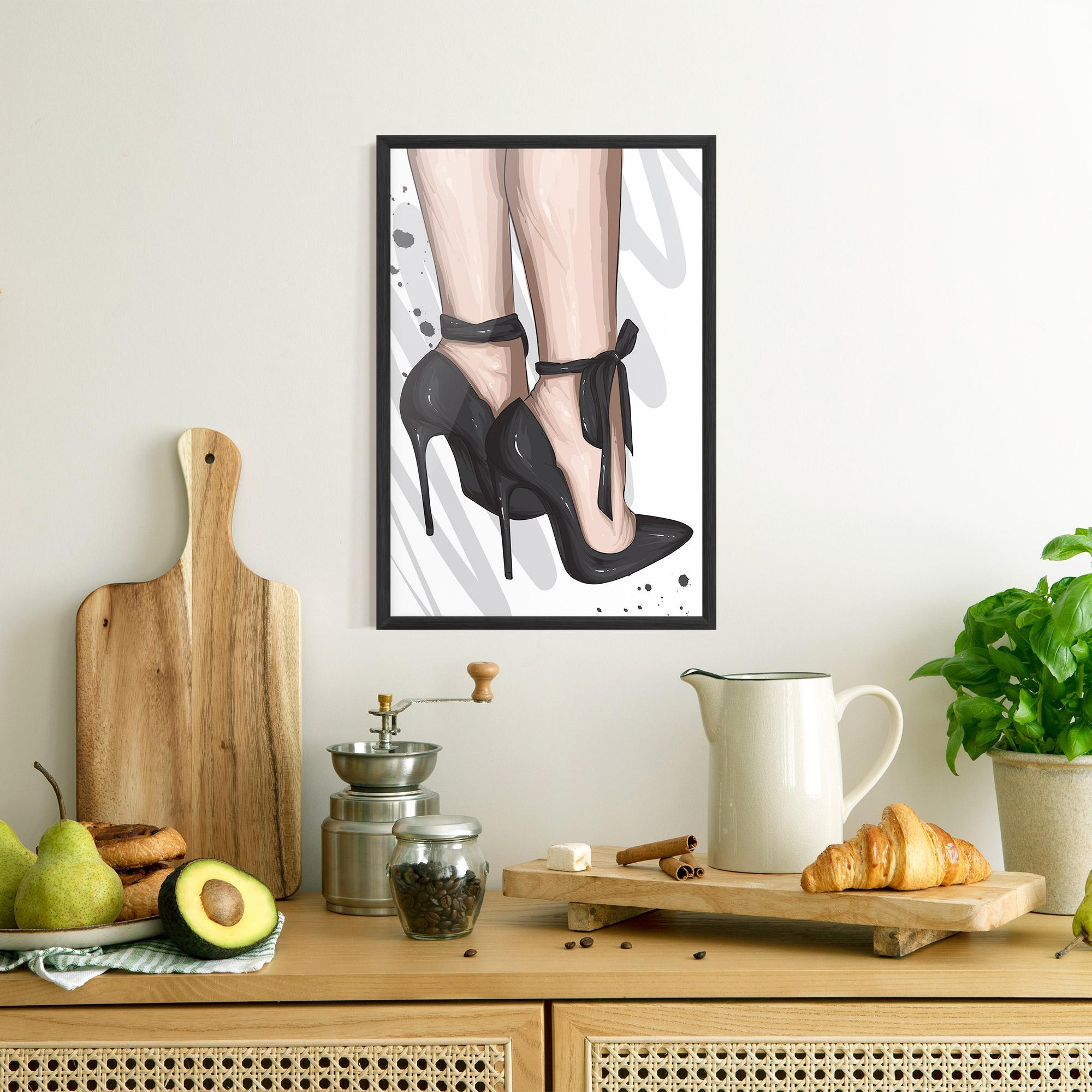 Рамкиран постер Black Woman Shoes mockup 8