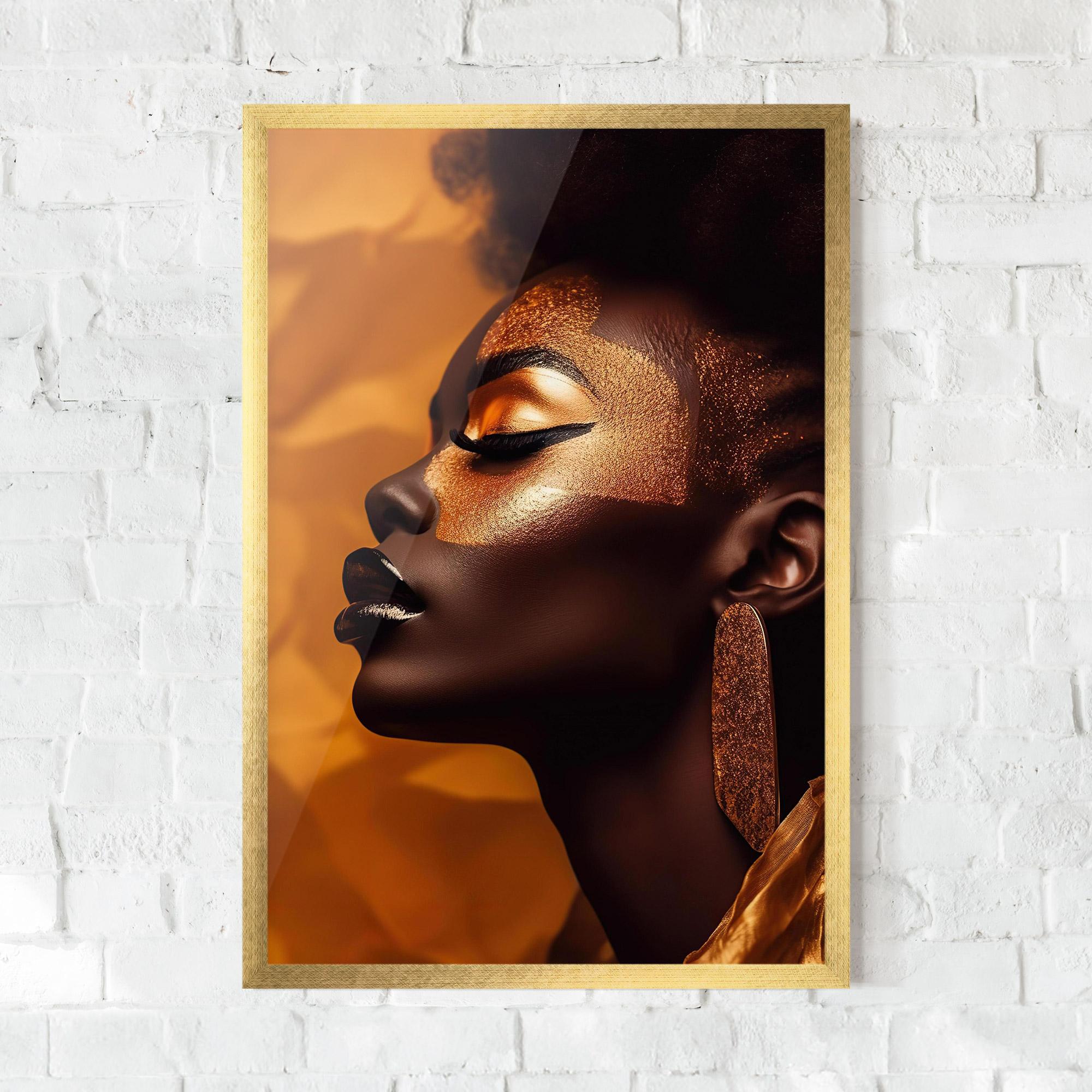 Рамкиран постер Fashion Gold Portrait mockup 0
