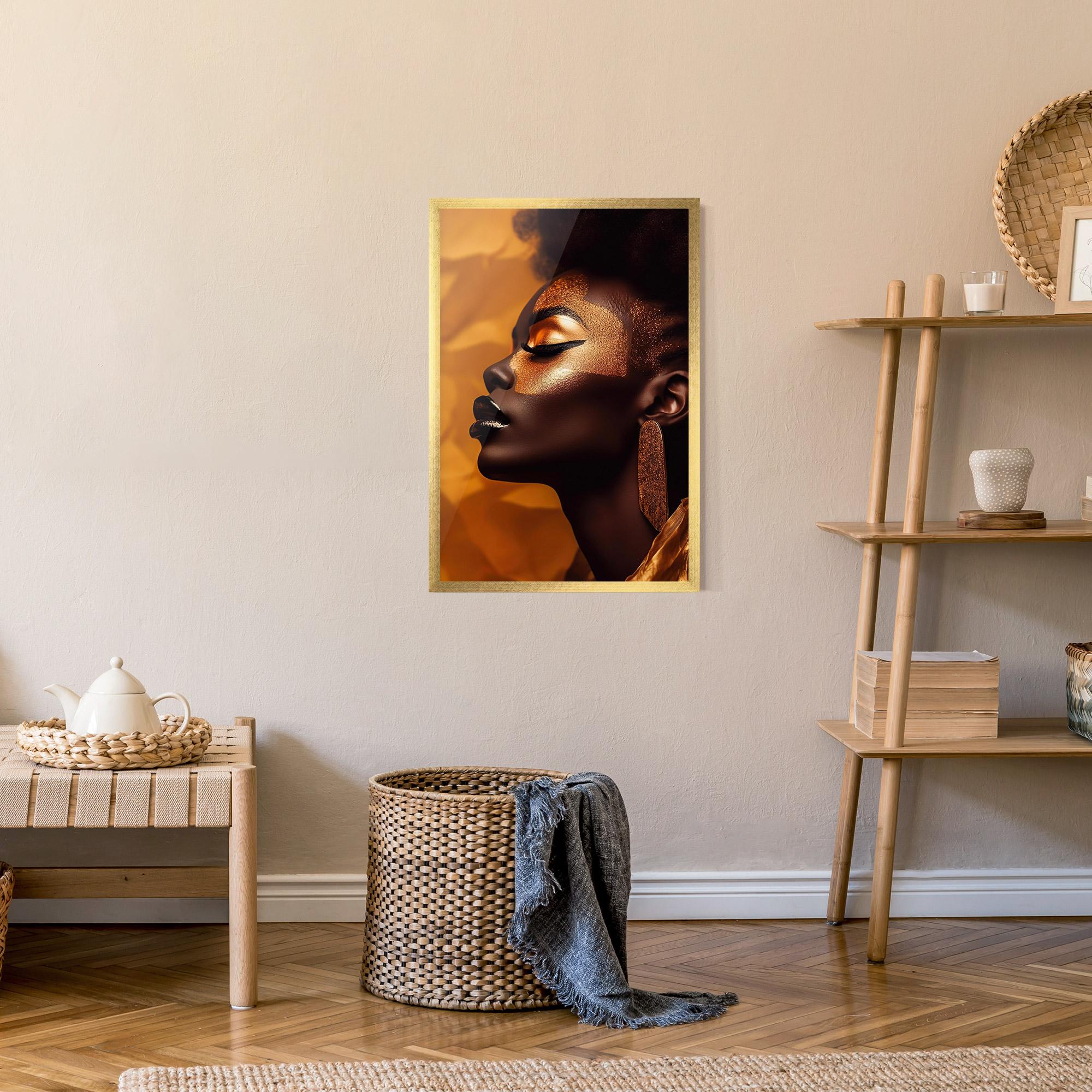 Рамкиран постер Fashion Gold Portrait mockup 9