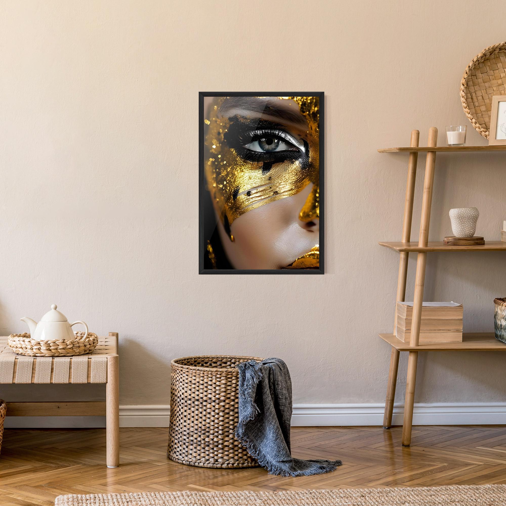 Рамкиран постер Black Gold Eyeliner mockup 9