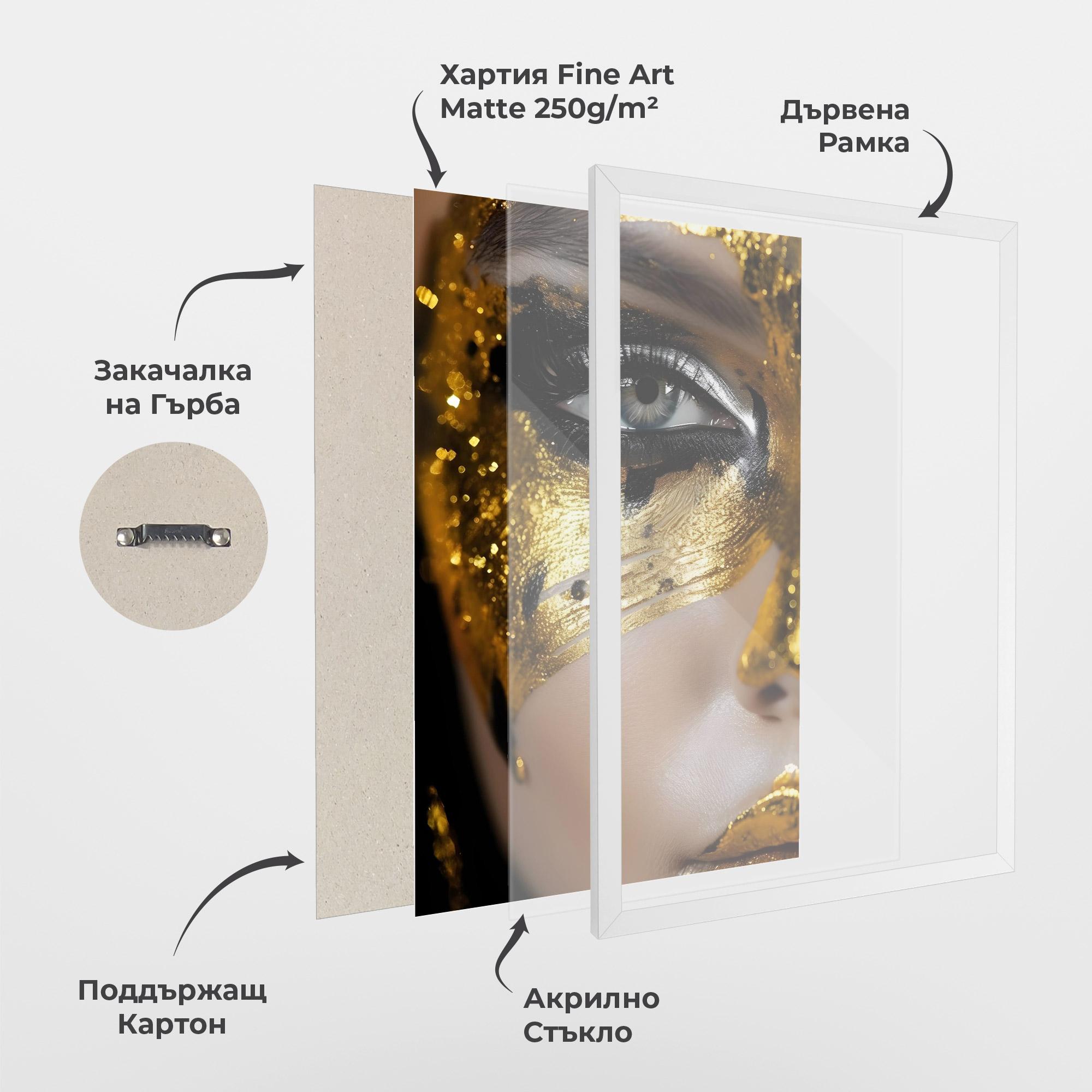 Рамкиран постер Black Gold Eyeliner mockup 1