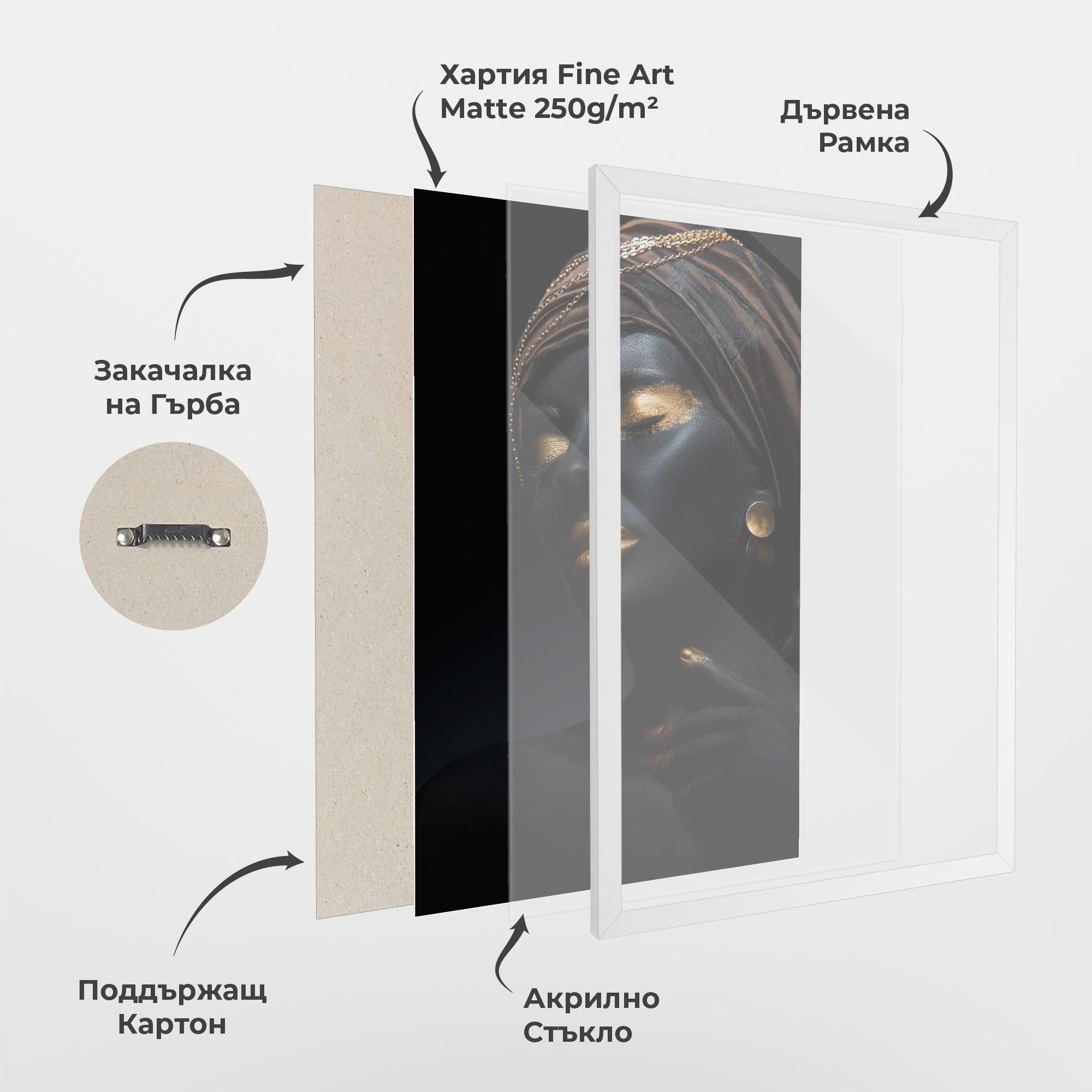 Рамкиран постер Black Gold Skin mockup 1