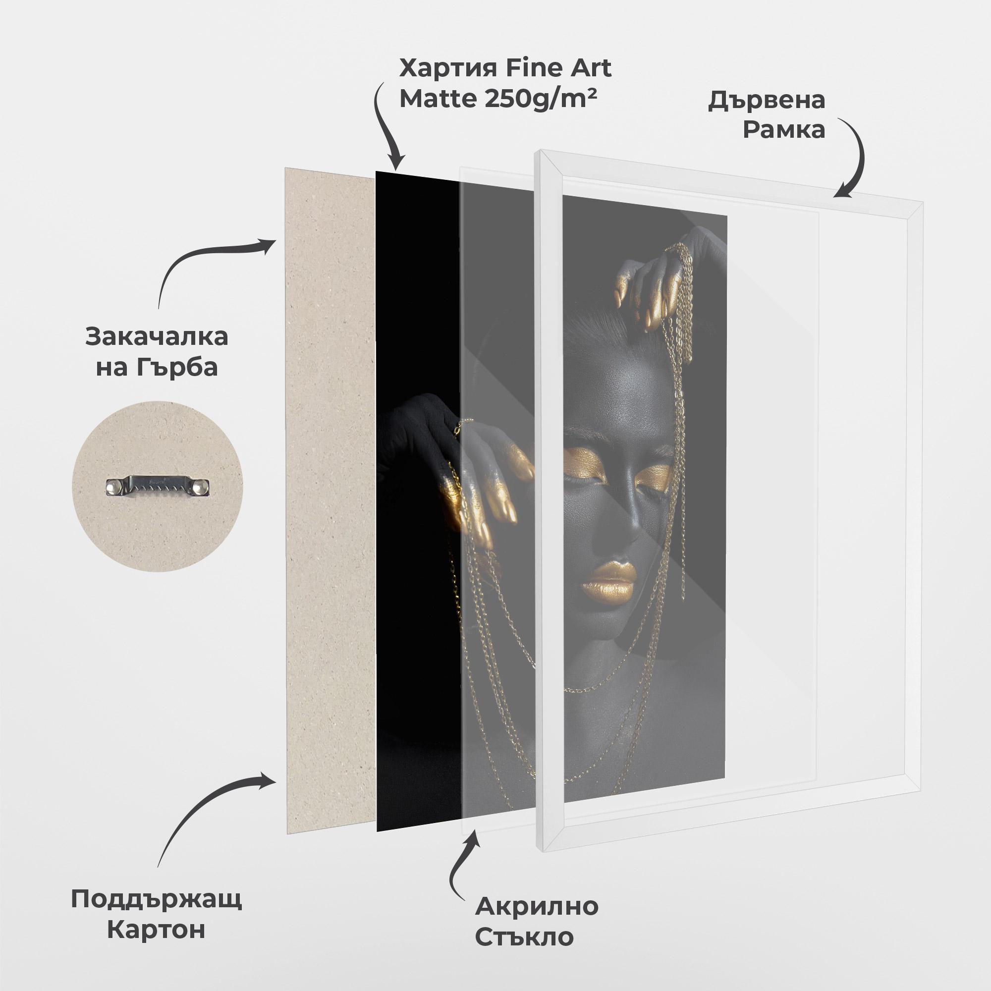 Рамкиран постер Gold Black Skin mockup 1